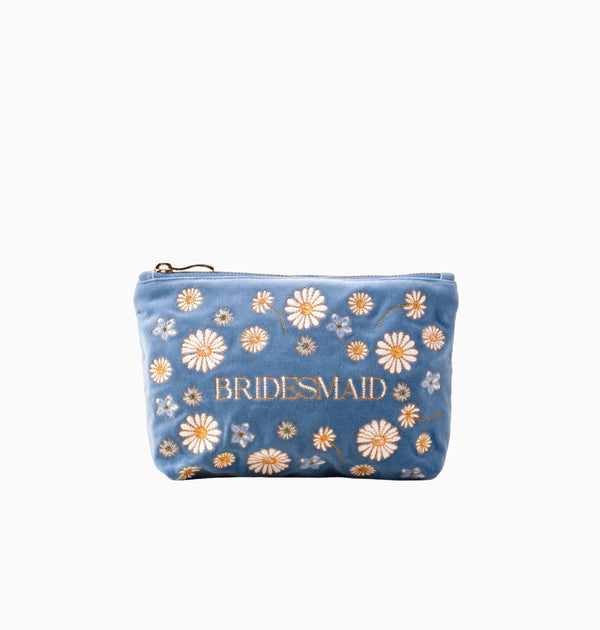 Pouch-16388 - Daisy Dream Bridesmaid Velvet Mini Pouch-Elizabeth Scarlett