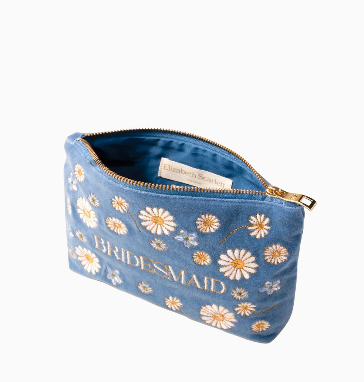 Pouch-16388 - Daisy Dream Bridesmaid Velvet Mini Pouch-Elizabeth Scarlett