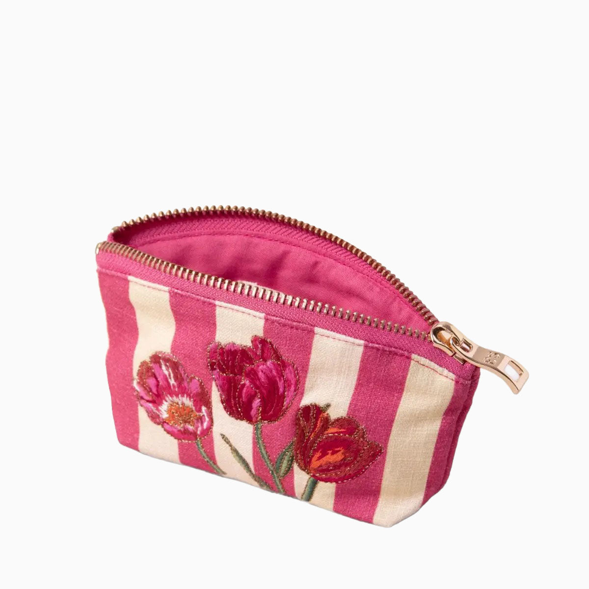 Coin Purse-16661 - Tulip Stripe Cotton Coin Purse-Elizabeth Scarlett