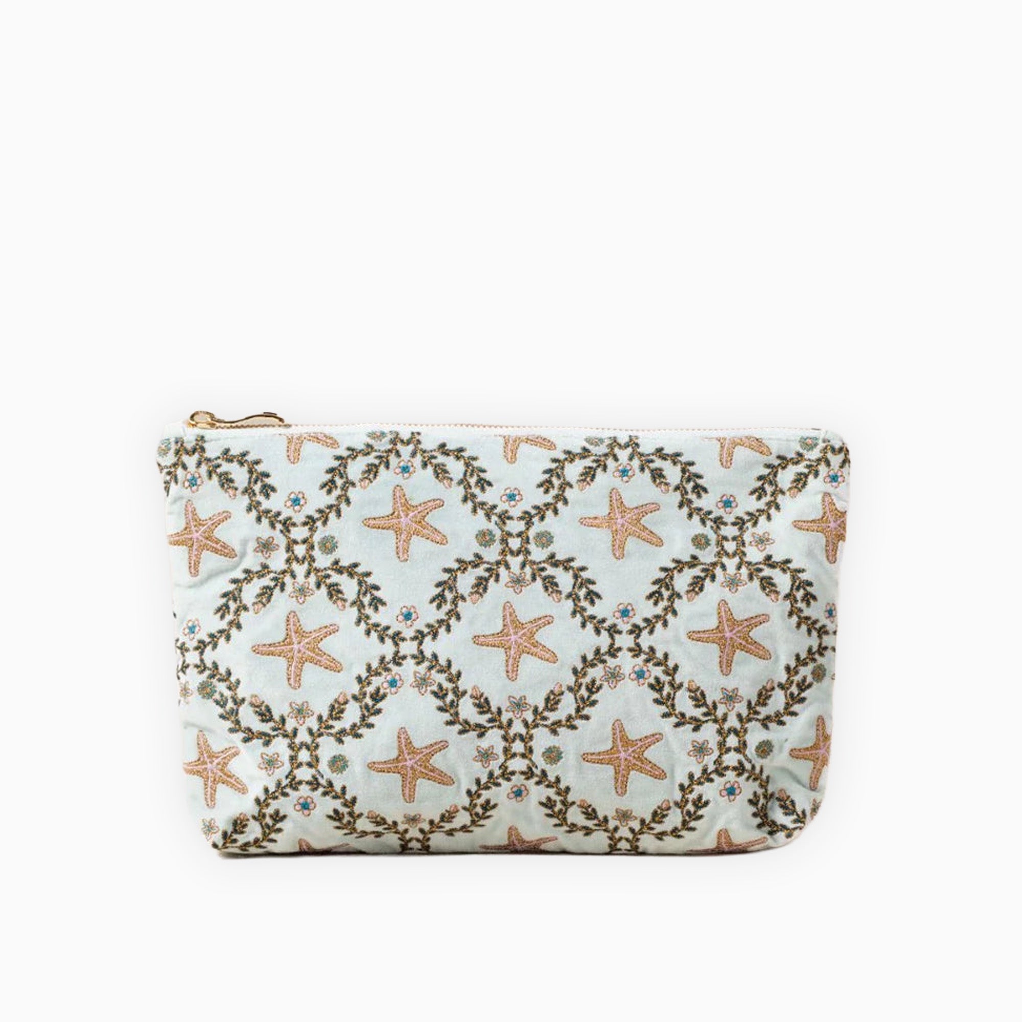 17309 - Starfish Garden Velvet Everyday Pouch