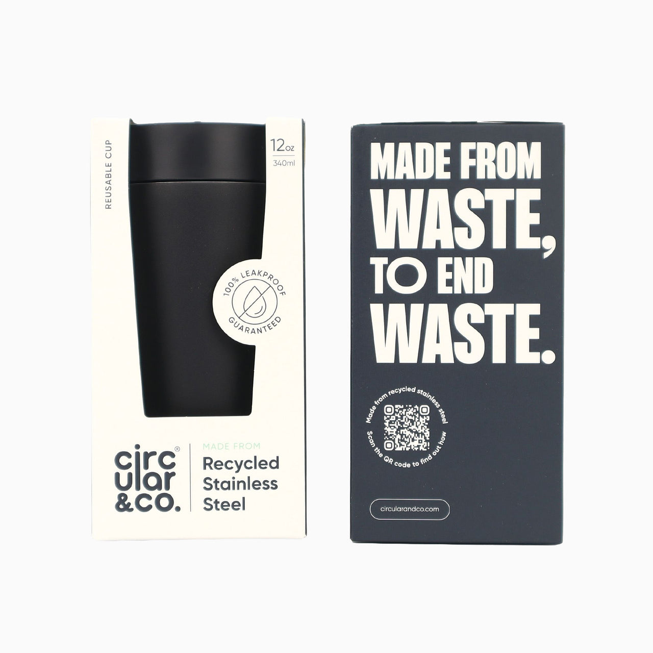 SSC-12OZ-C-IN-BLACK - Recycled Steel Cup Ink Black