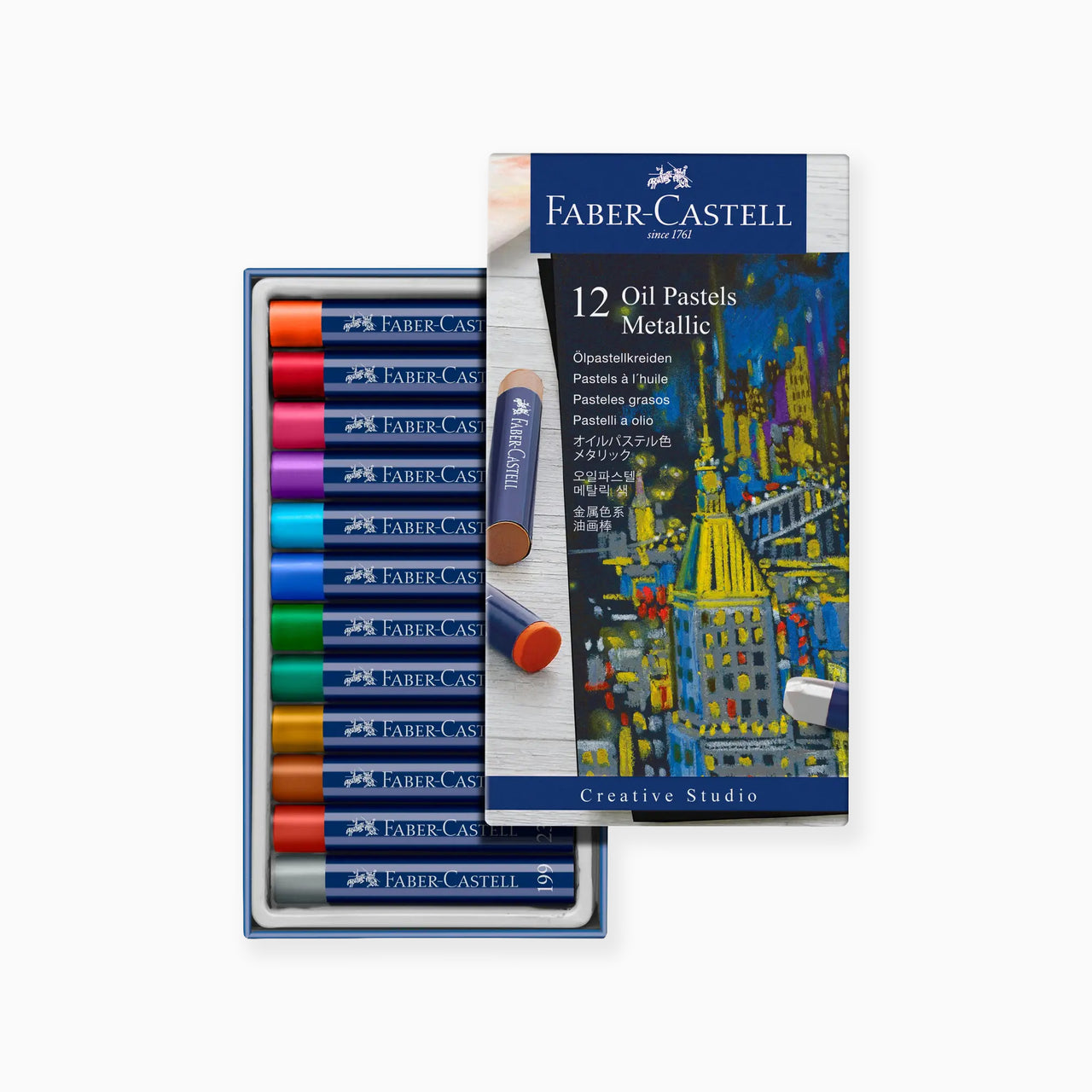 Oil Pastels-FC127014 - Faber Castell 12 Metallic Oil Pastels-West Design Products UK