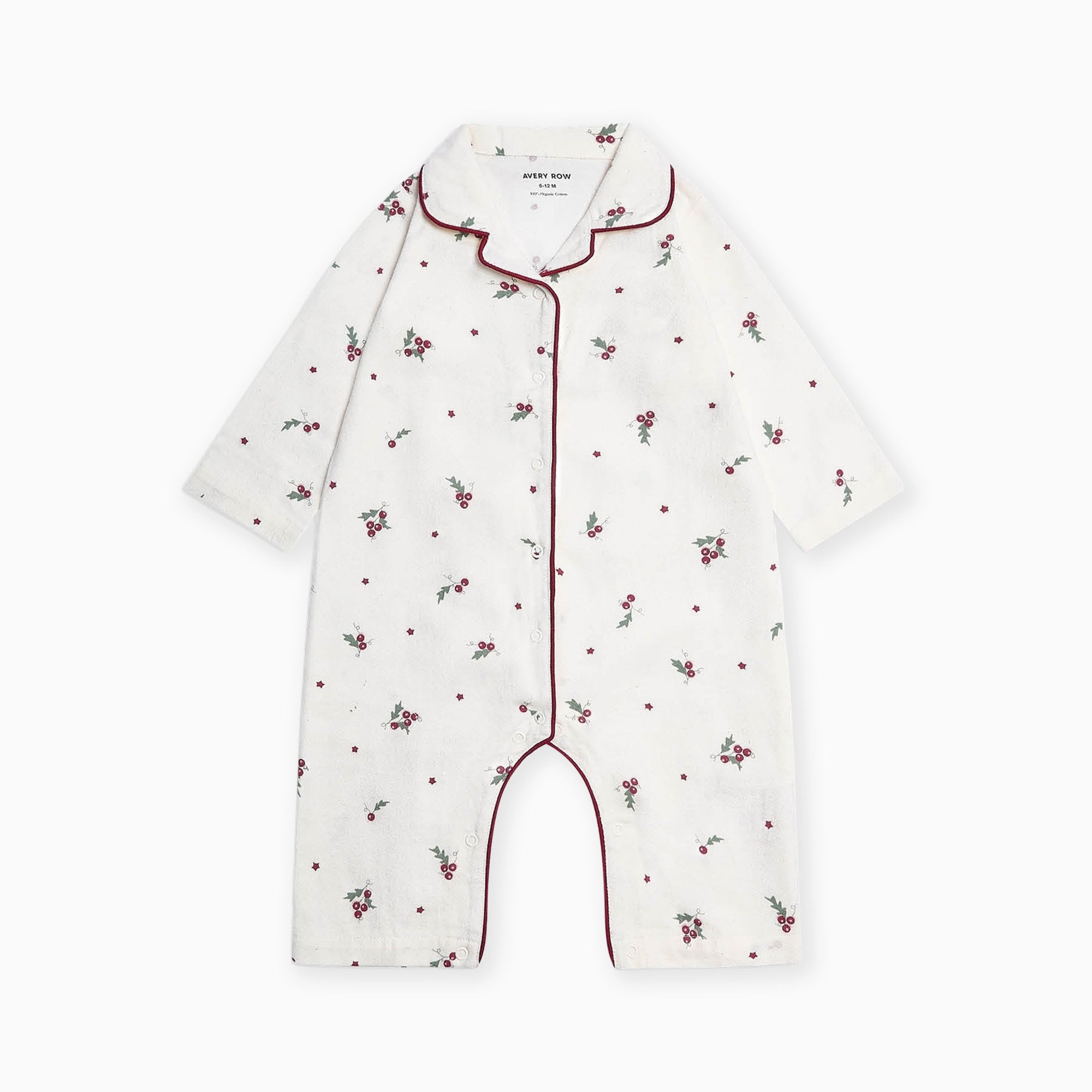 XSS03HSC - Holly Scatter Baby Flannel Sleepsuit 0 To 3M