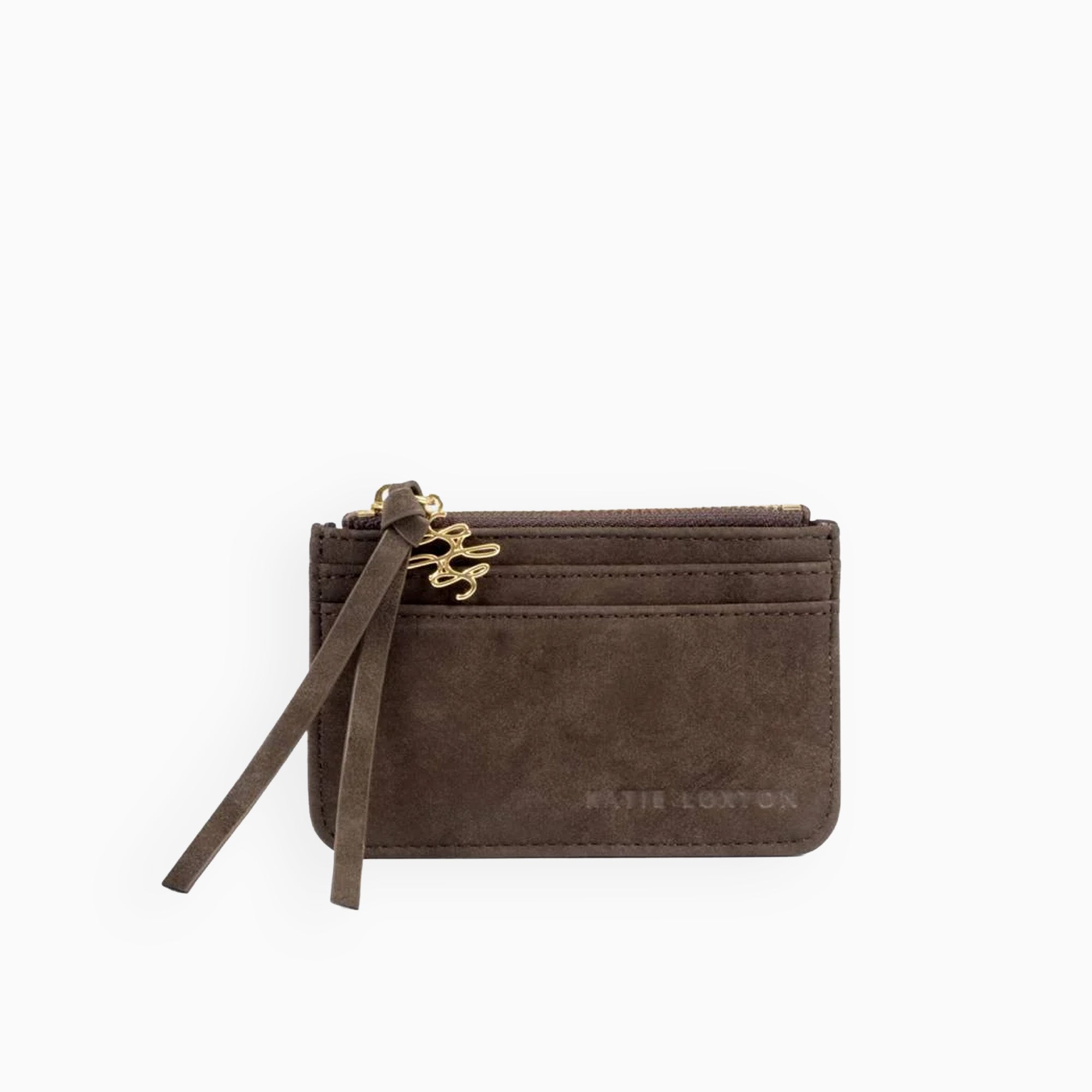 KLB4659 - Chocolate Suedette Coin and Card Holder in Gift Box