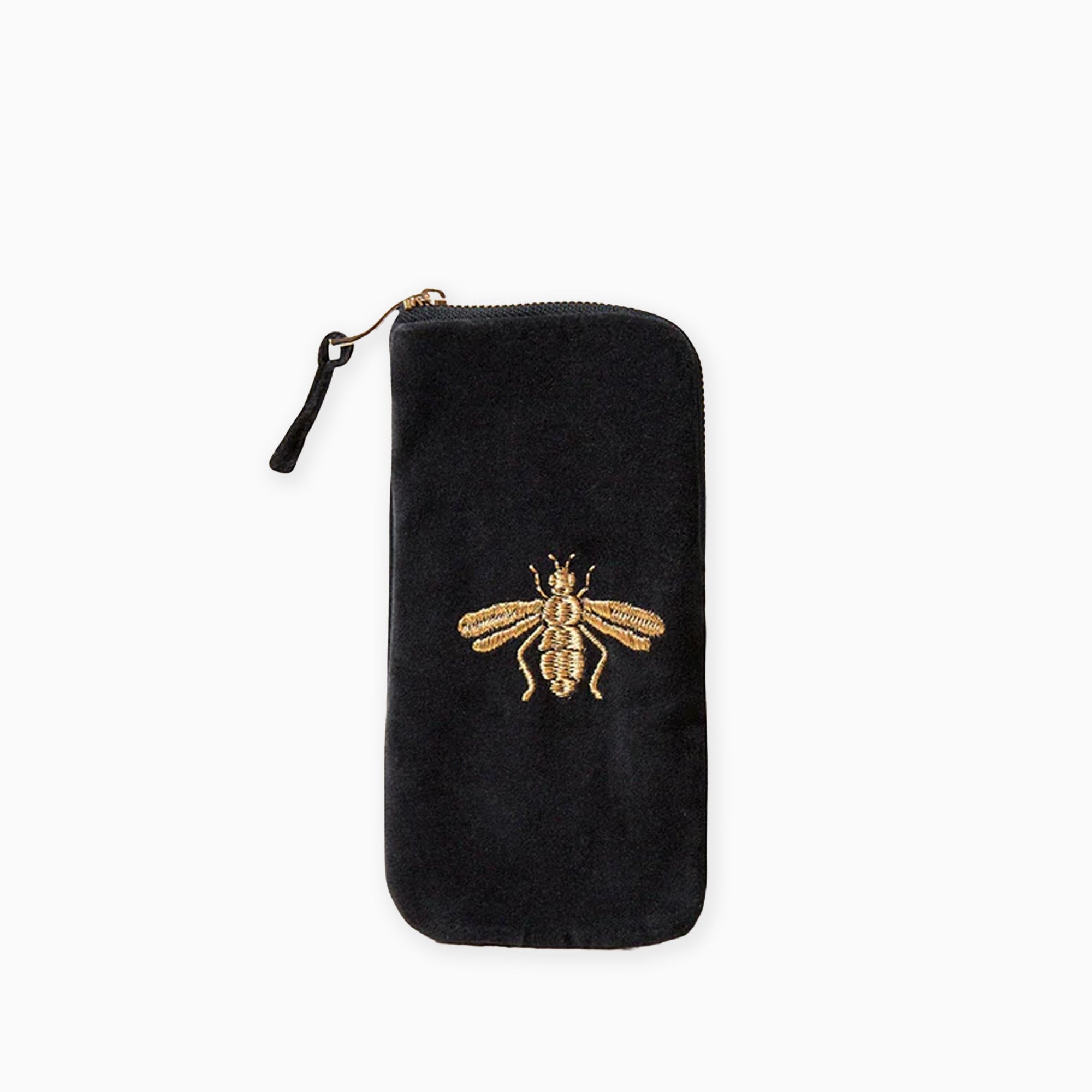 71557 - Honey Bee Charcoal Velvet Glasses Case