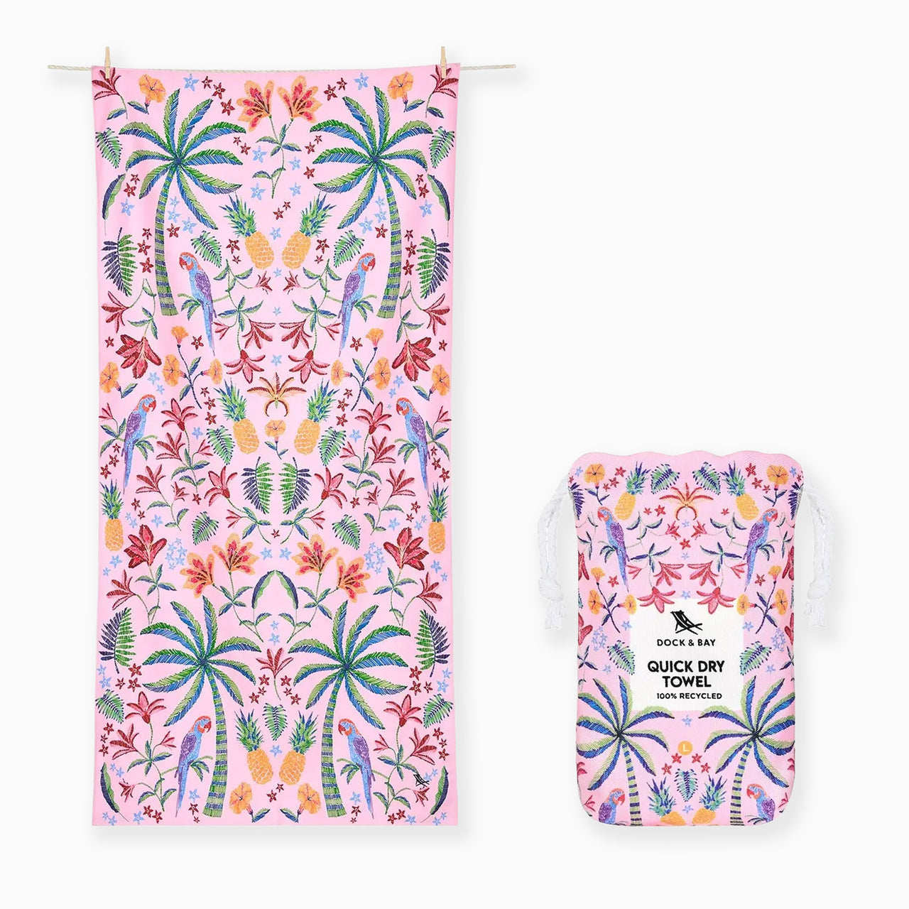 TOWLB-DES-LG-PNKPARA - Paradise Quick Dry Towel