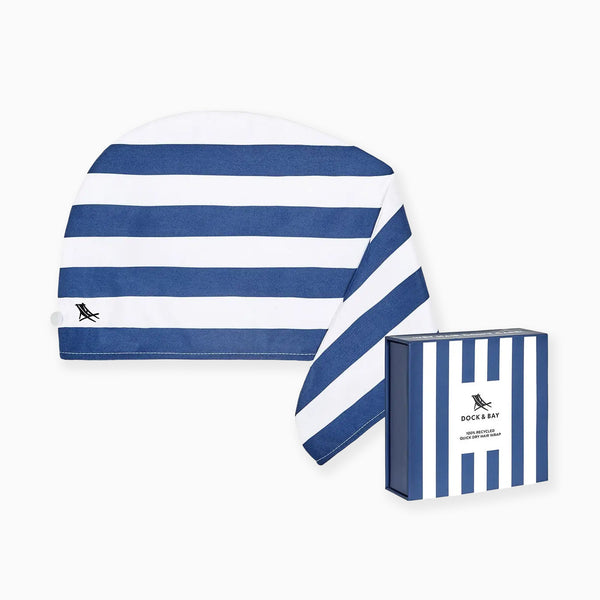 Hair Accessory-HAIRW-CAB-NAVY-NB - Whitsunday Blue Hair Wrap-Dock & Bay