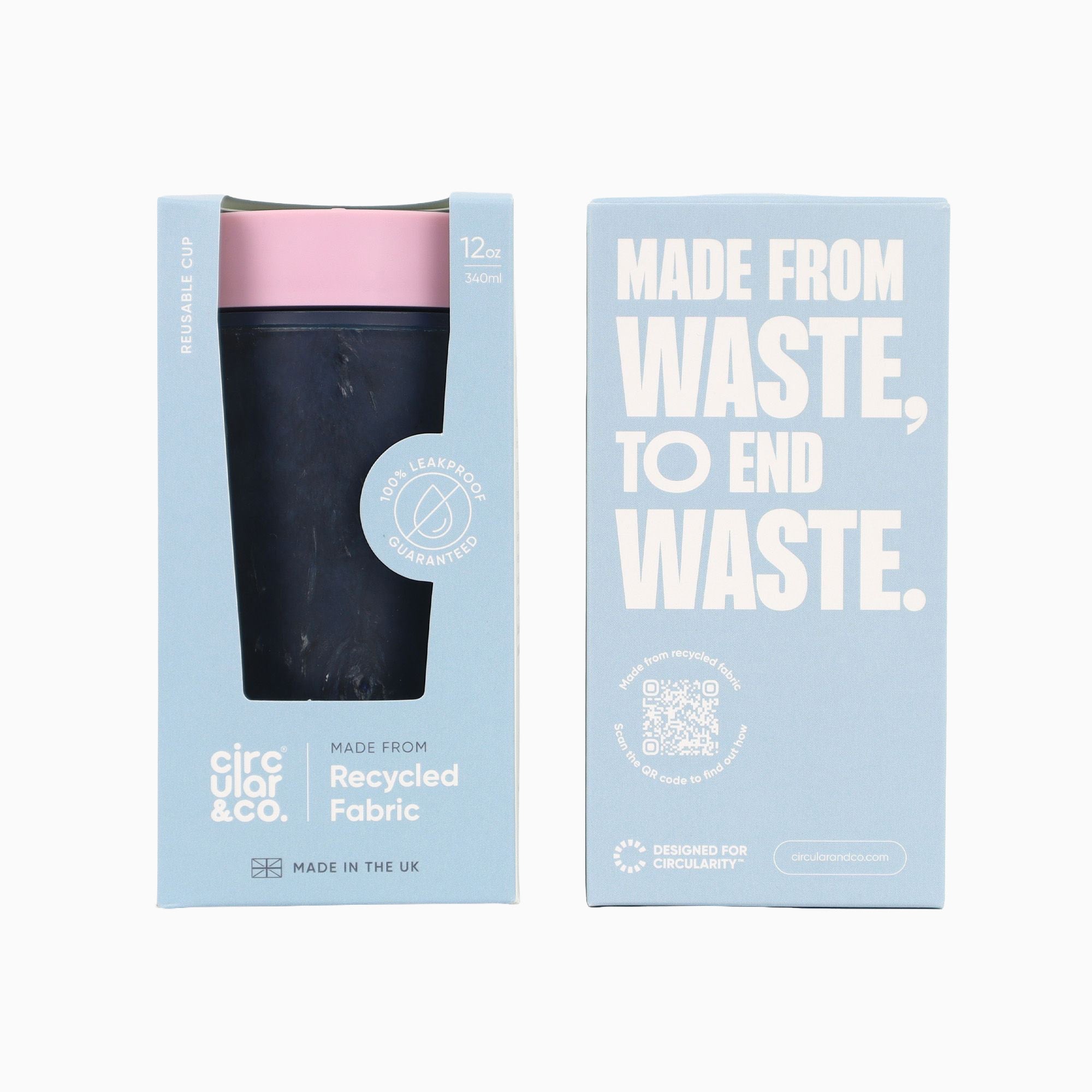 RFC-12OZ-DU-PINK - Recycled Fabric Cup 12oz Pink