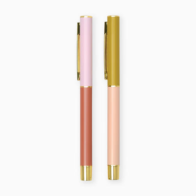 Set of 2 Colourblock Pens Rosewood and Blush - Whistlefish