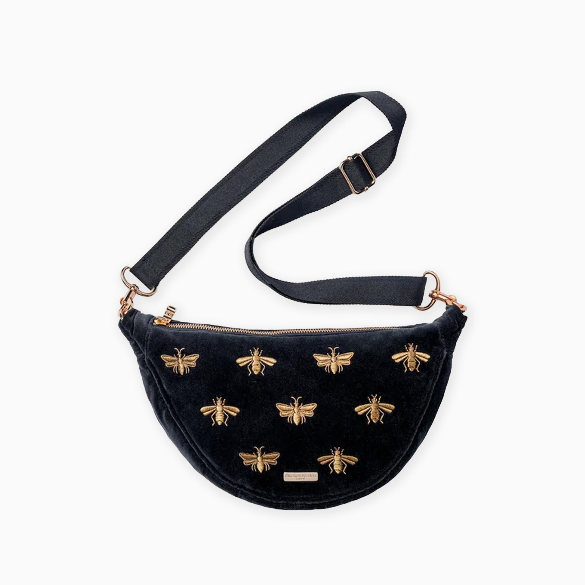 14803 - Honey Bee Velvet Crossbody Sling Bag