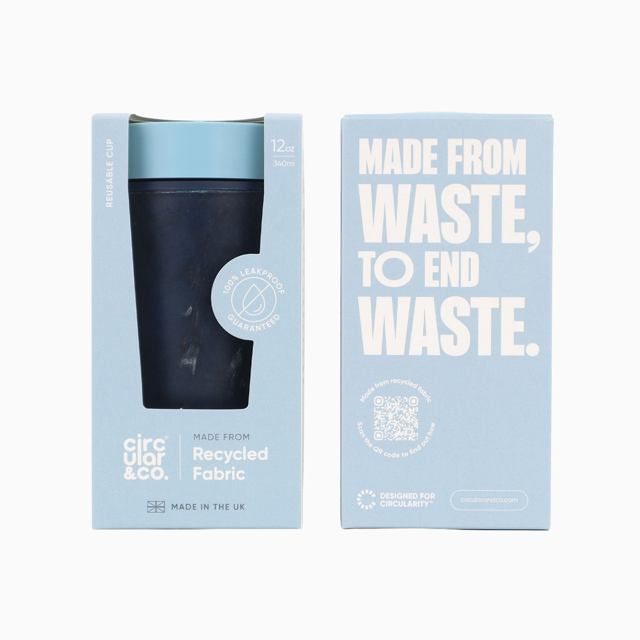 RFC-12OZ-ST-BLUE - Recycled Fabric Cup 12oz Blue