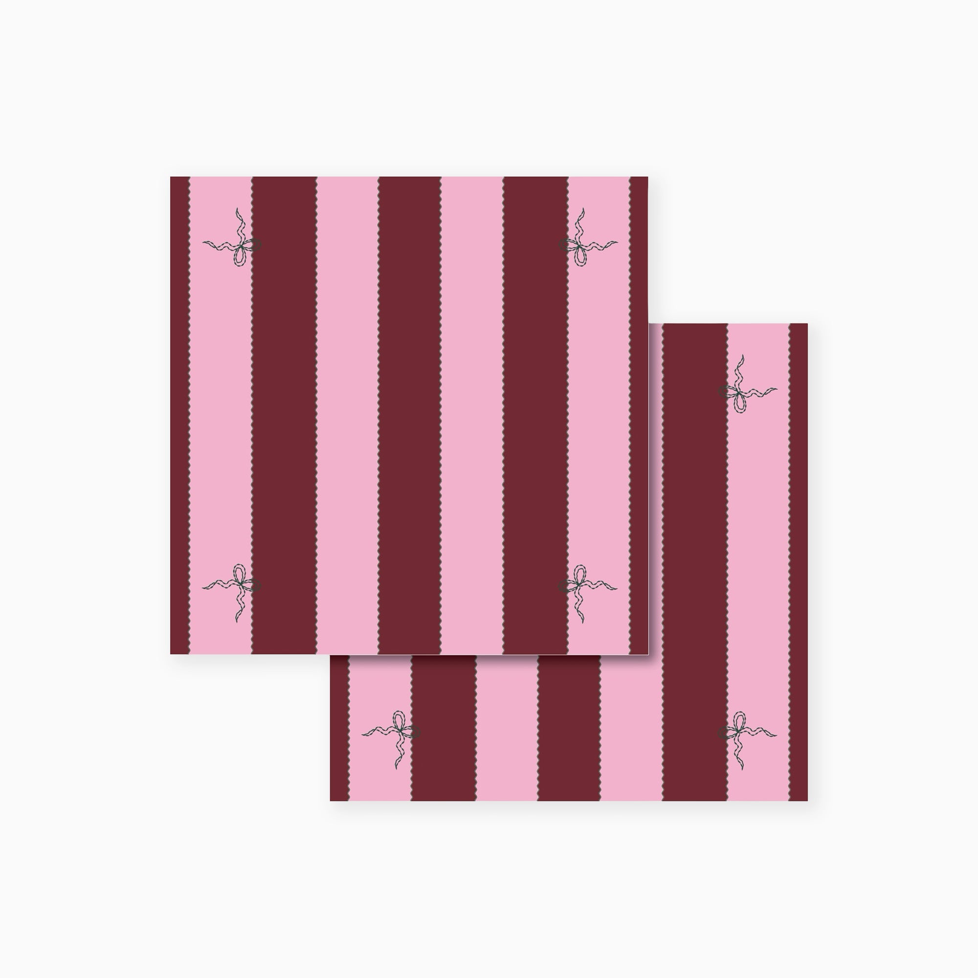 XNABST2 - Burgundy Stripe Printed Napkins Set Of 2