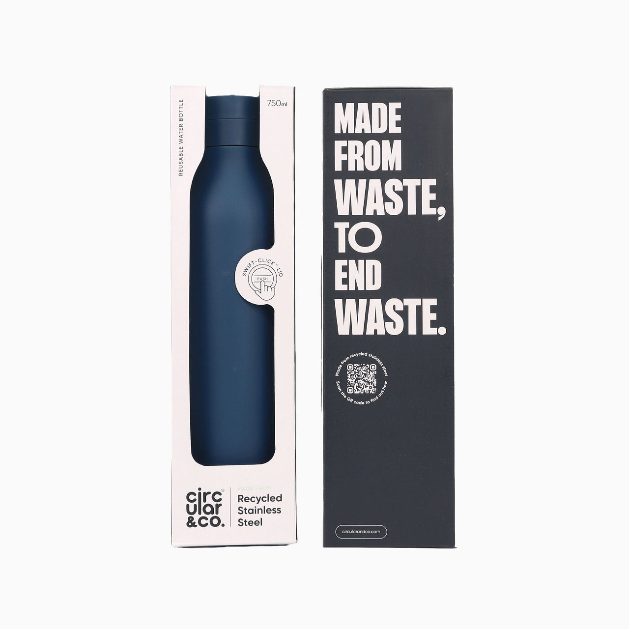 SSB-750ML-C-MI-BLUE - Recycled Steel Bottle Navy