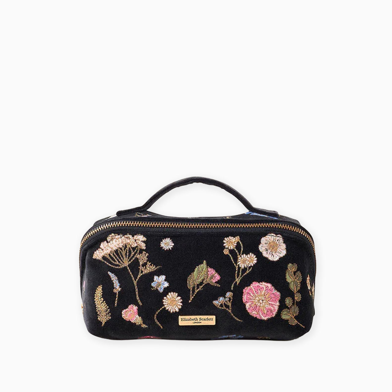 97908 - Pressed Flowers Char Open Flat Makeup Bag