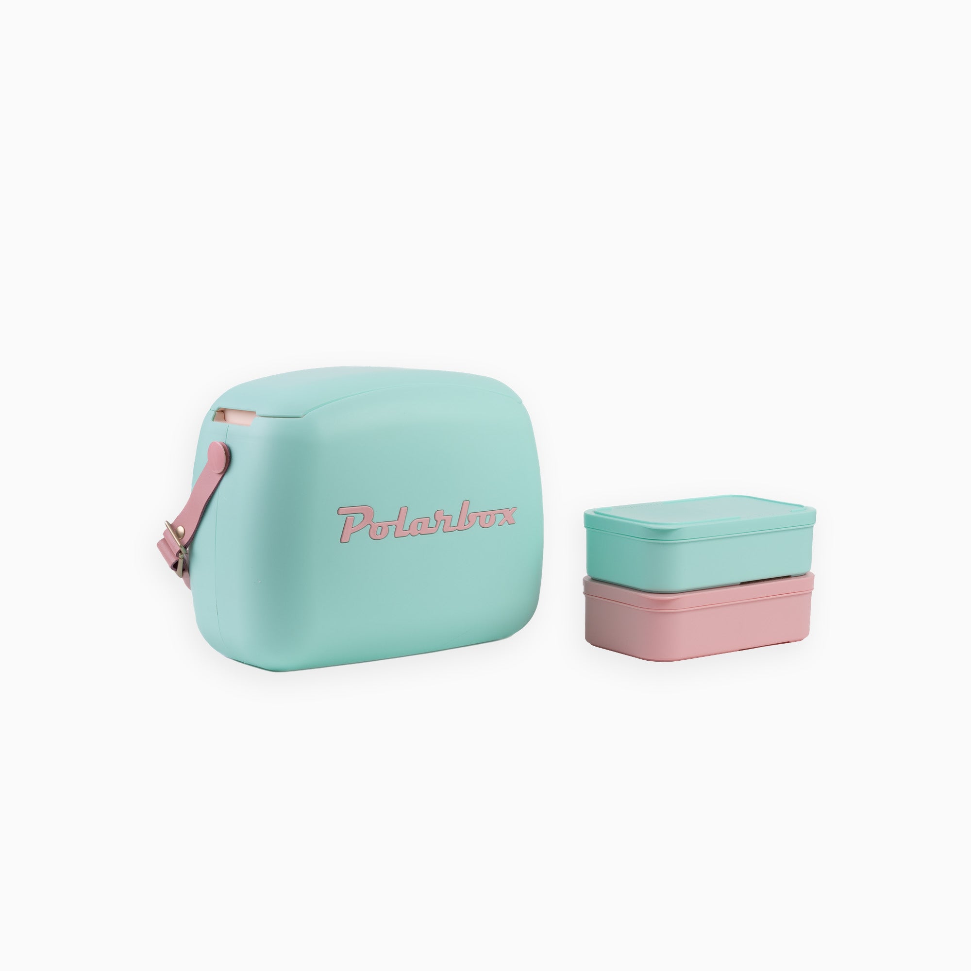 PLB6/V/RPOP - 6L Retro Coolbag Cyan Baby Rose
