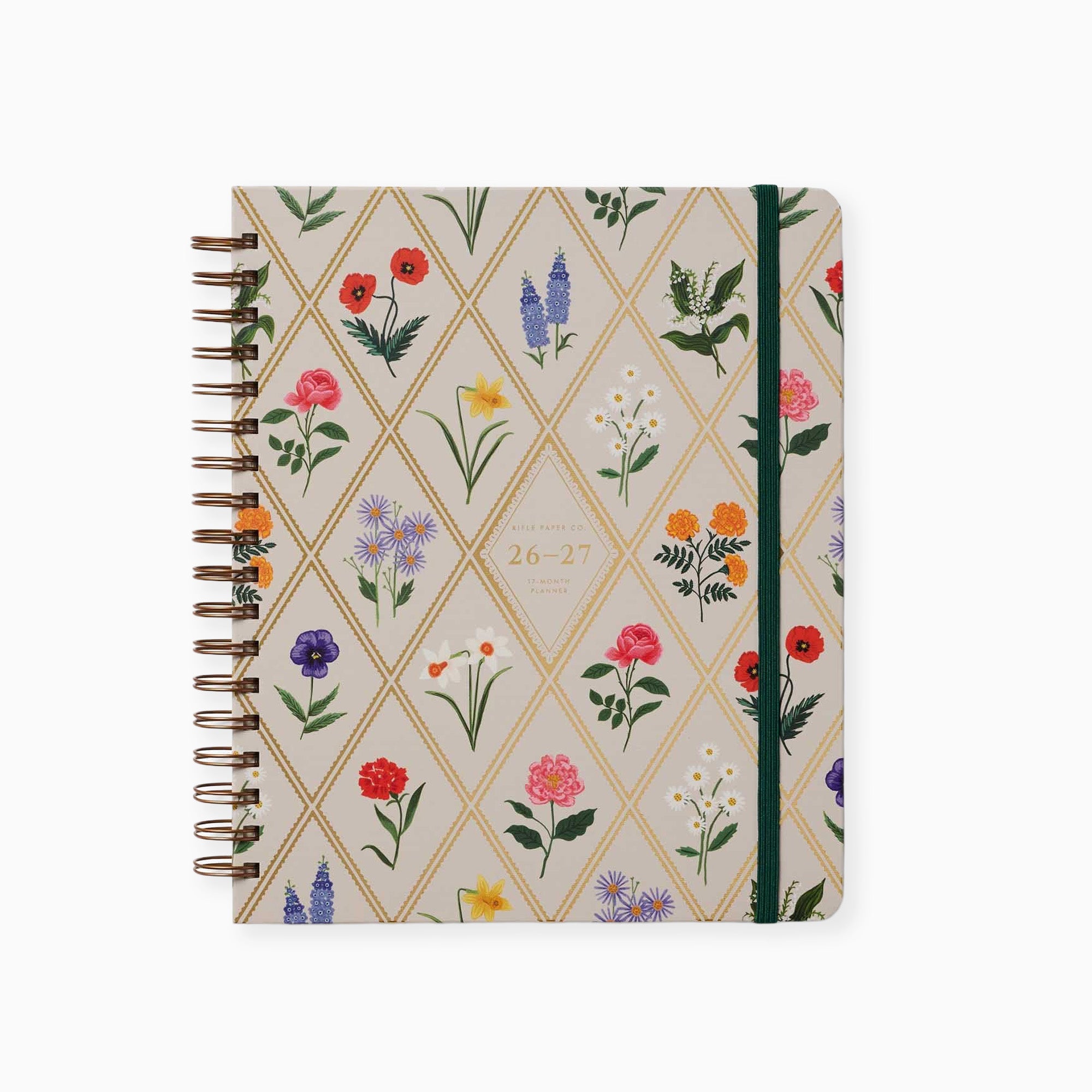 PLS021 - 2027 Garden Study 17 Month Academic Hardcover Spiral Planner