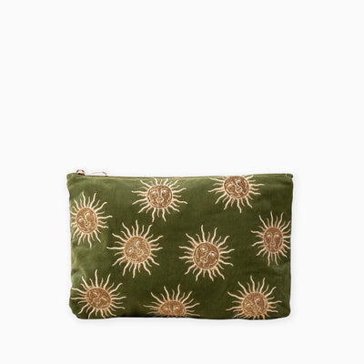 Sun Goddess Fern Velvet Everyday Pouch - Whistlefish