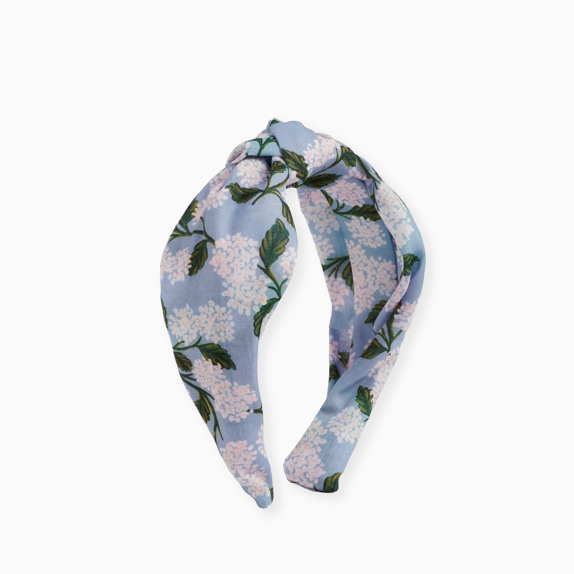 HAH027 - Blue Hydrangea Knotted Headband