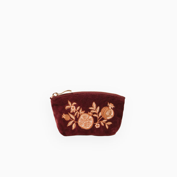 19549 - Golden Pomegranate Velvet Coin Purse