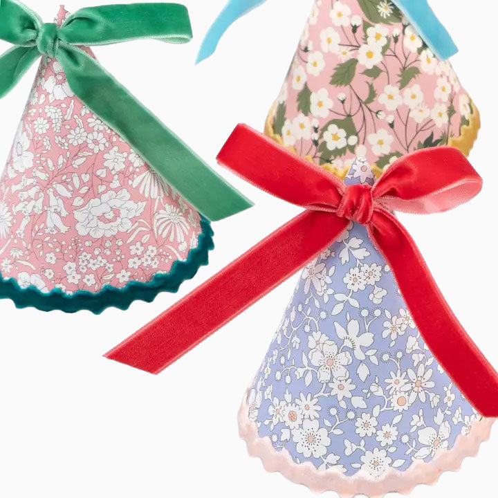Party Hats-284190 - Floral Print Party Hats-Meri Meri