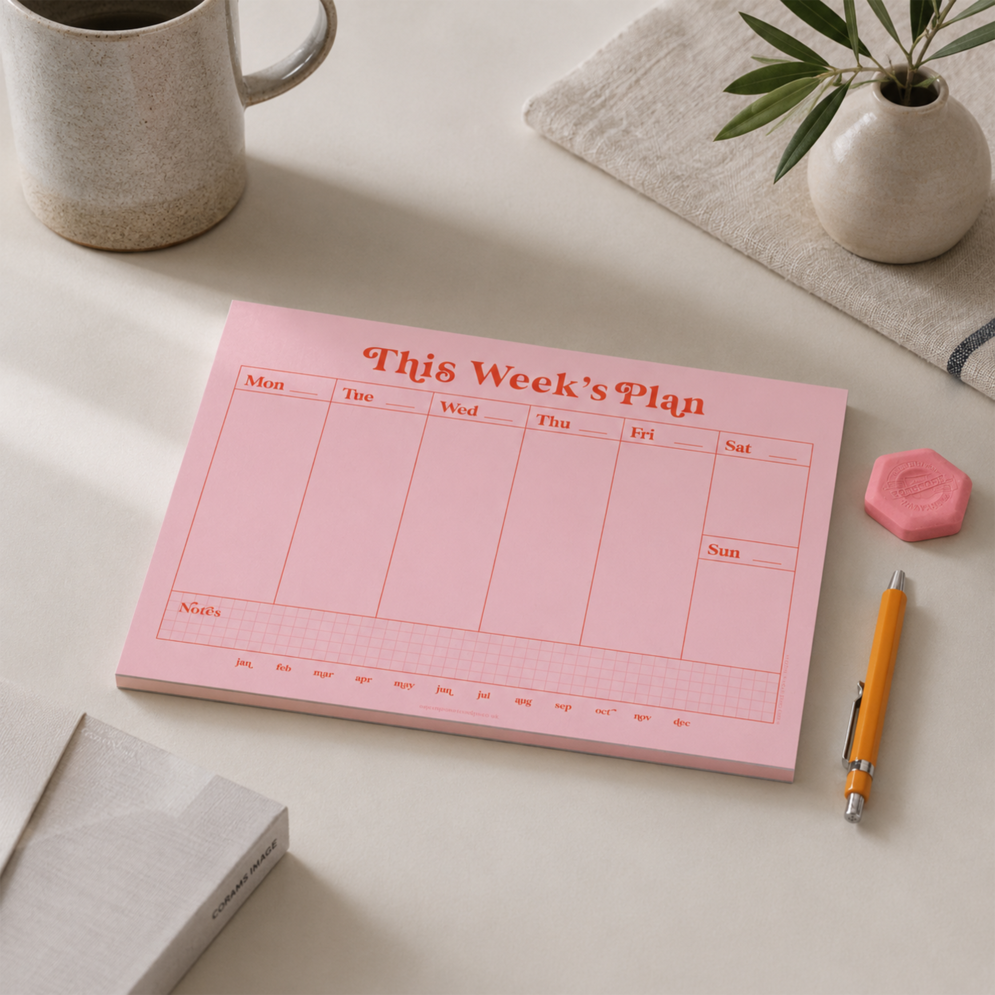 Planner-PAD-WKL-PNR-A4 - Pink & Red Weekly Planner Pad-Good Tuesday