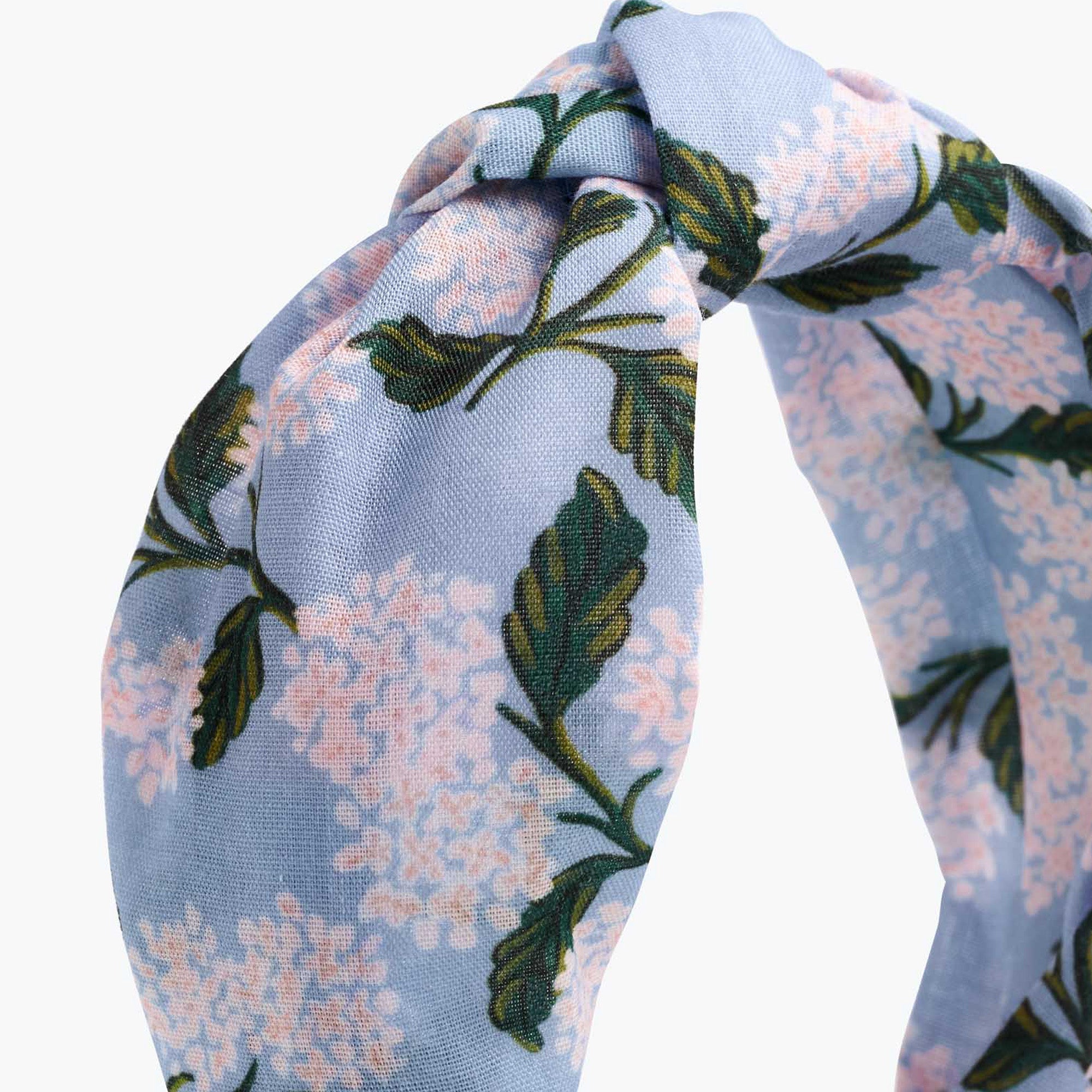 HAH027 - Blue Hydrangea Knotted Headband
