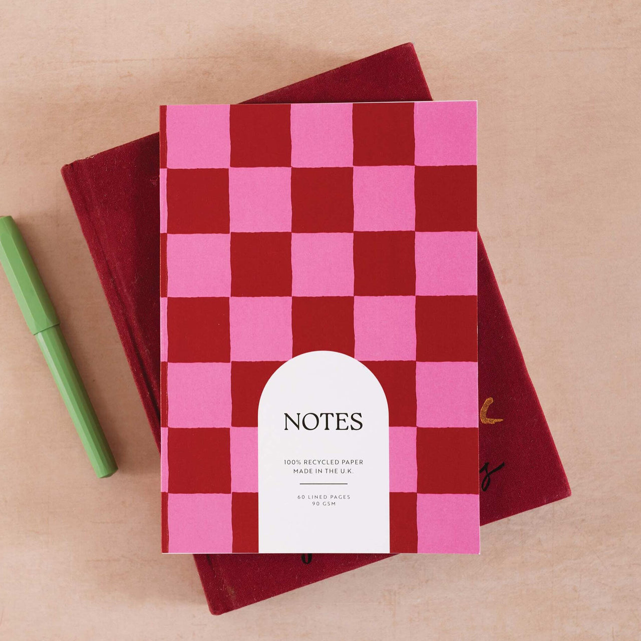 Notebook-TUE-NBK-STP-BUR-A5 - Burgundy Check A5 Notebook-Good Tuesday