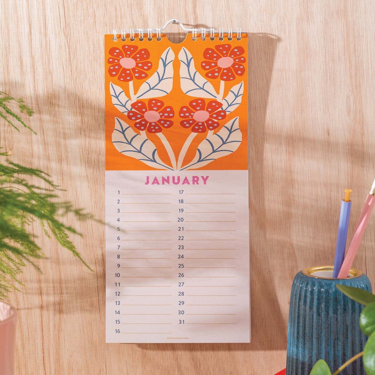 Calendar-TUE-PPC-LFC-1329 - Les Fleurs Birthday Calendar-Good Tuesday