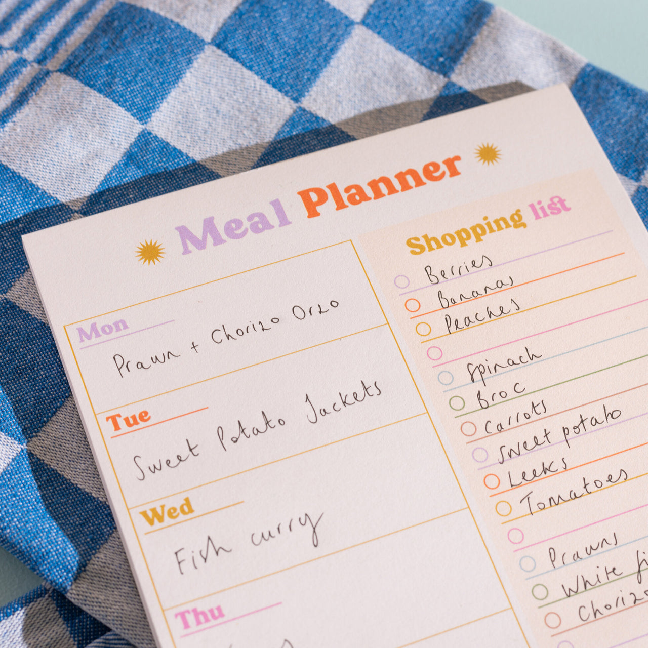 Planner-CO-MEAL-PAD-A5 - Colourful Meal Planner-Good Tuesday