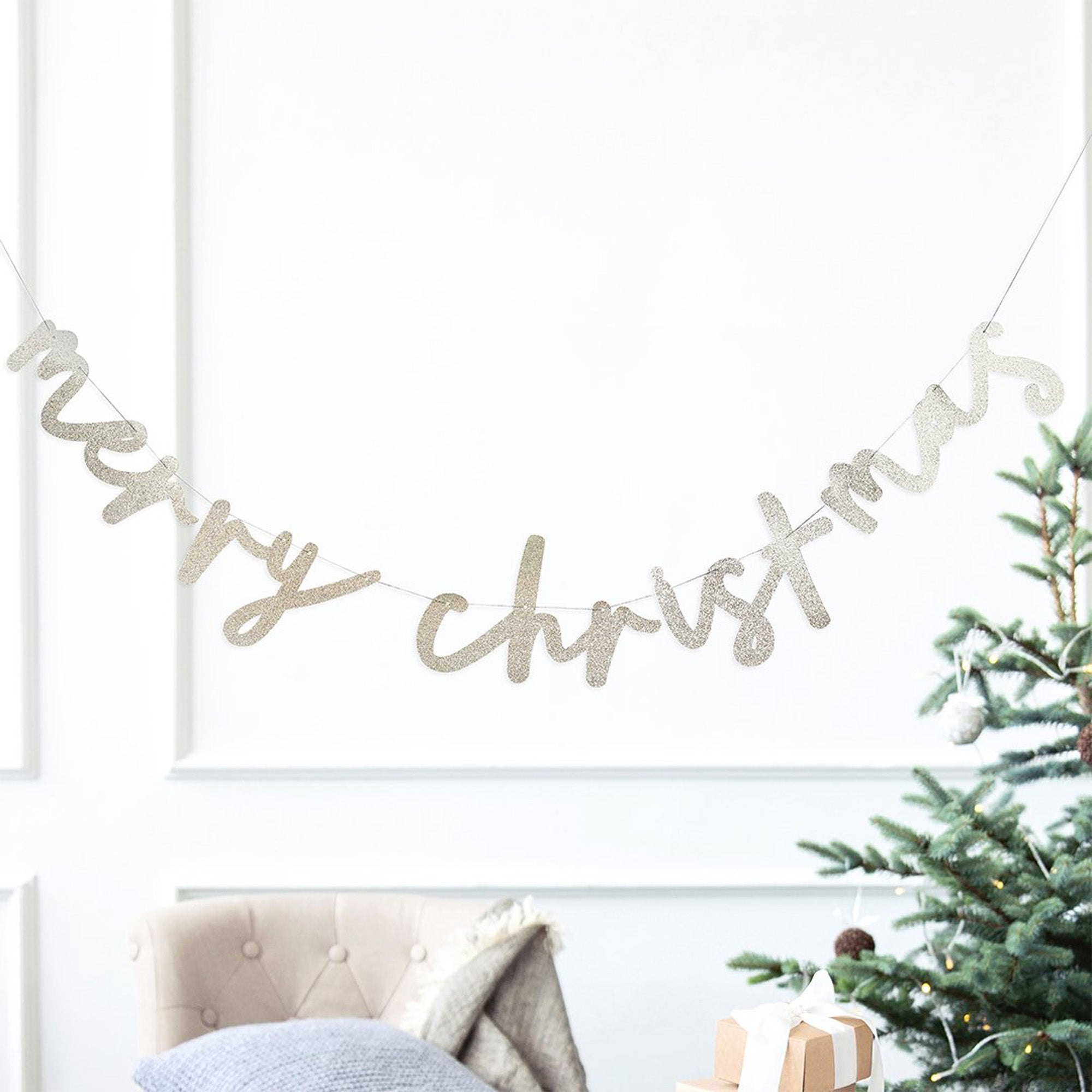 HBCC102 - Glitter 'Merry Christmas' Card Banner