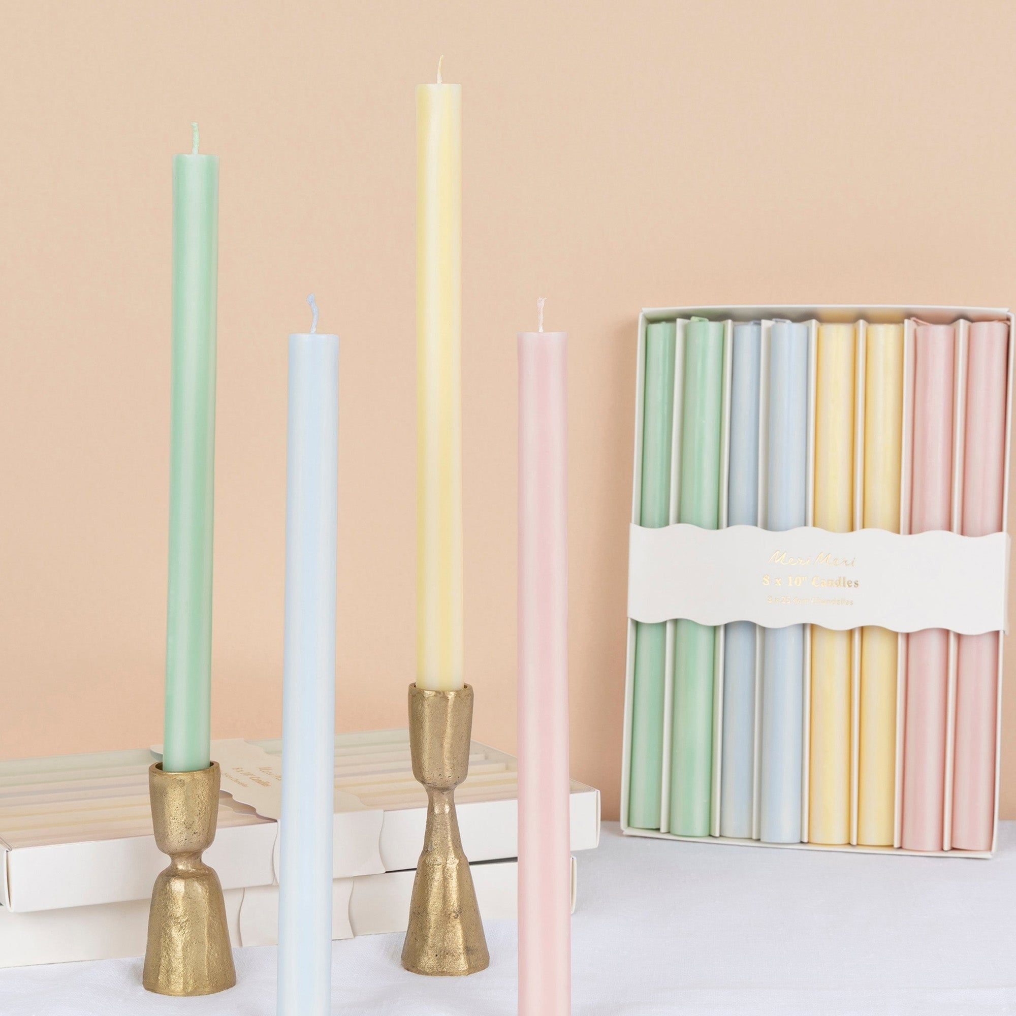 297015 - Pastel Striped Table Candles