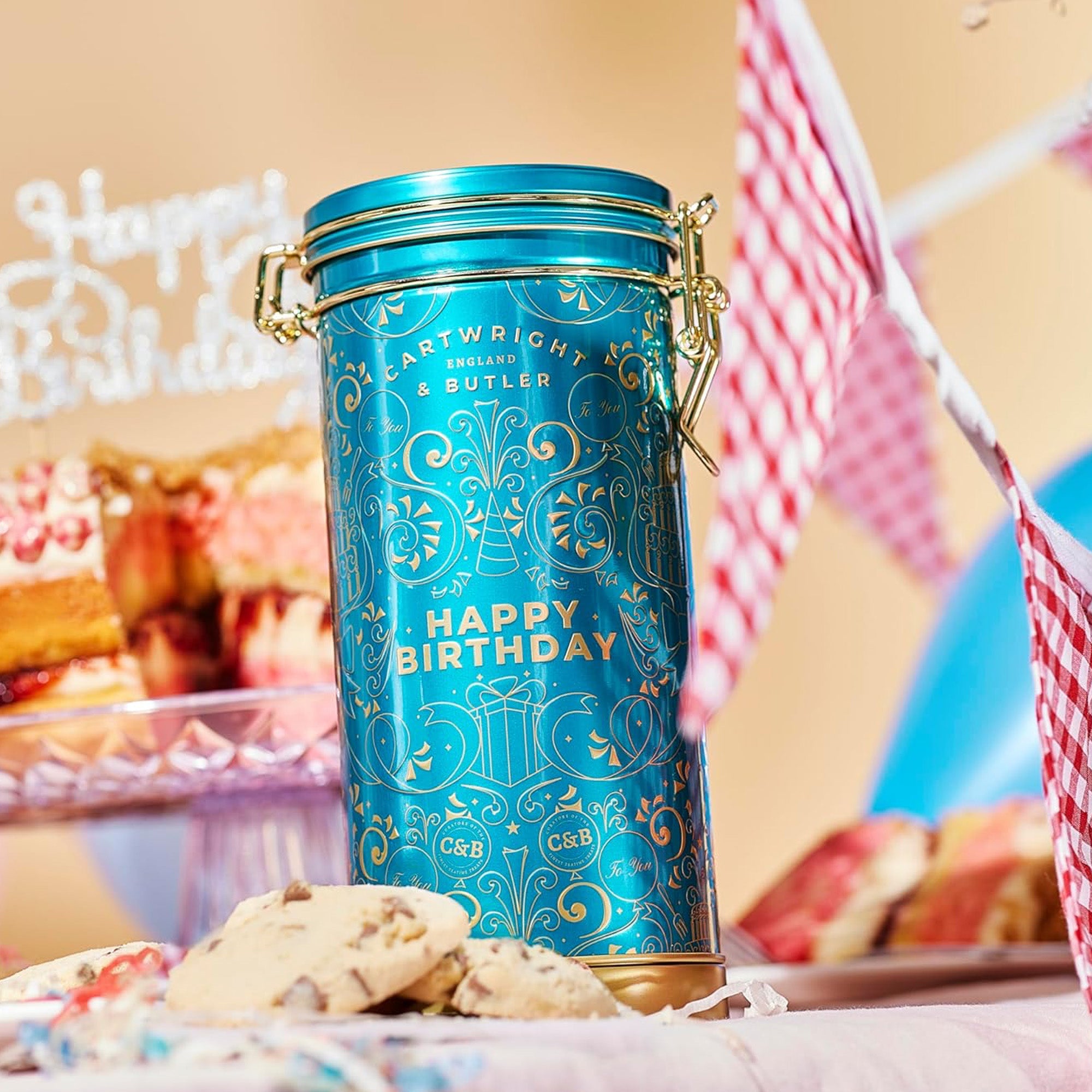 4180 - Birthday Musical Tin Chocolate Biscuits