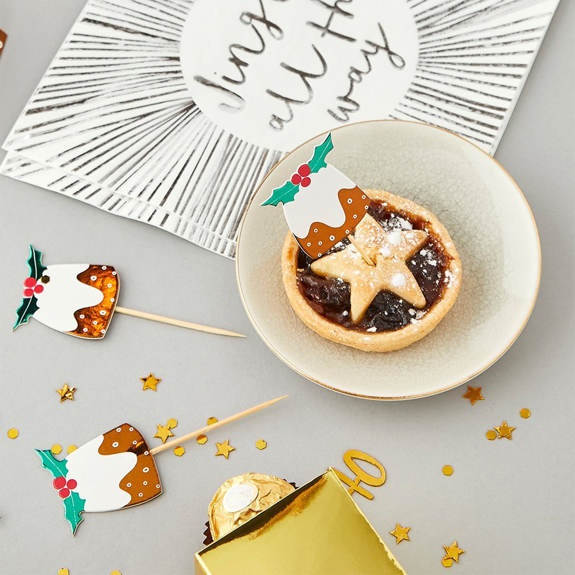 HBCC109 - Christmas Pudding Food Picks