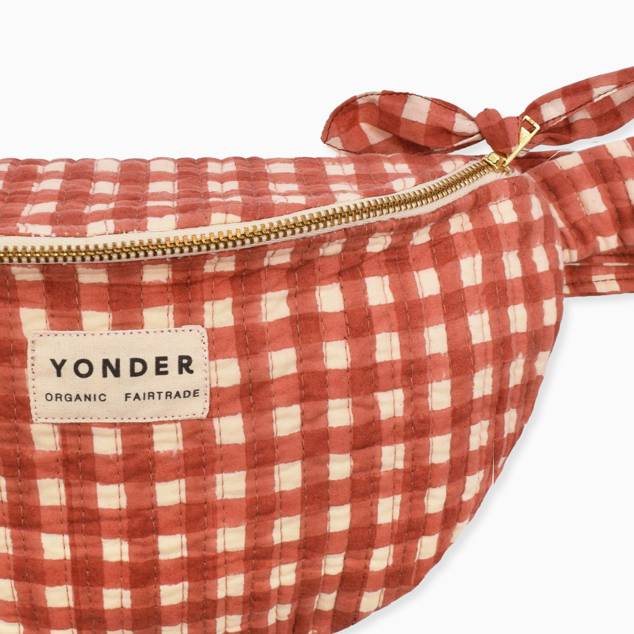 BB GIN - Cotton Quilted Bumbag | Gingham | Ginger