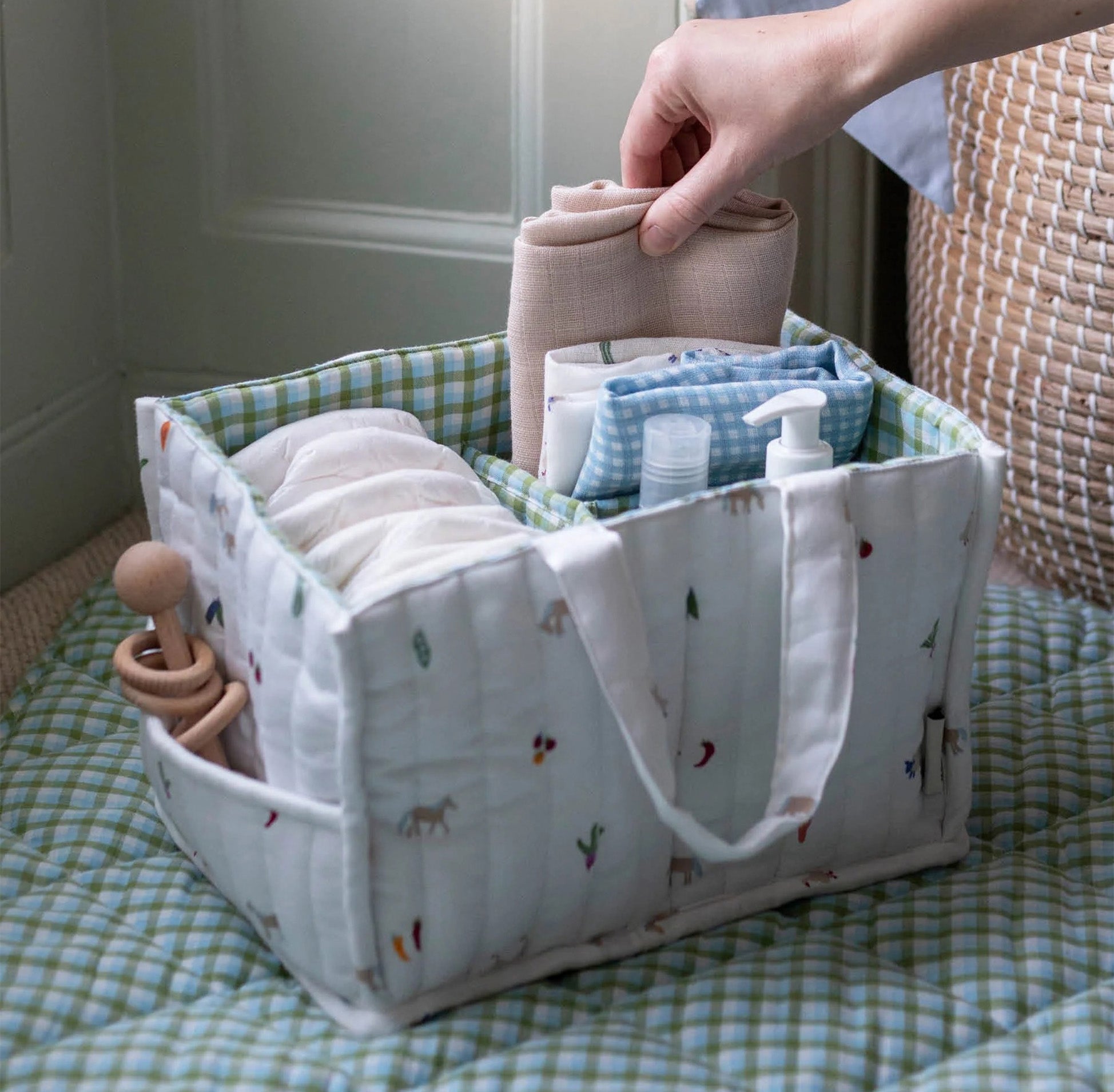 Baby Organiser Bag-NCALFA - Little Farm Nappy Caddy-Avery Row