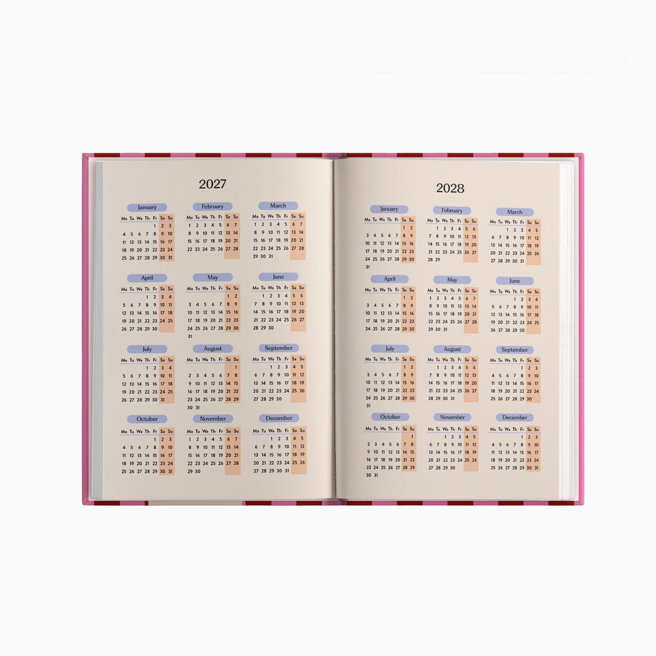 Diary-DIARY-A5-PNR - 2027 Pink & Red Stripe A5 Diary-Good Tuesday