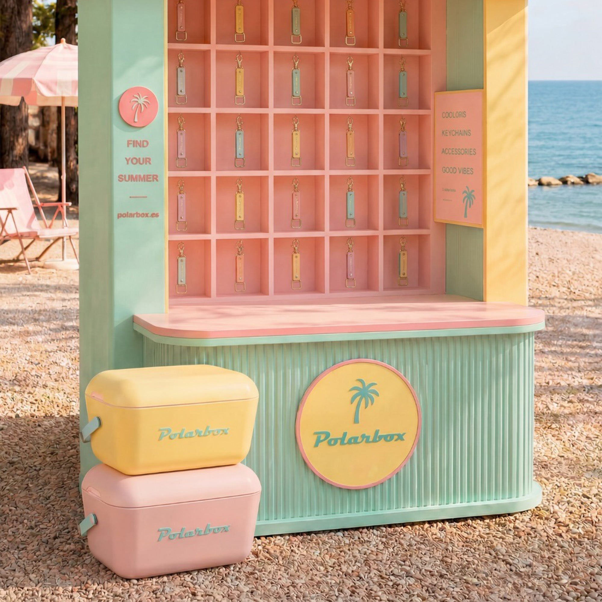 PLB12/A/VPOP - 12L Retro Coolbox Yellow Cyan Pop