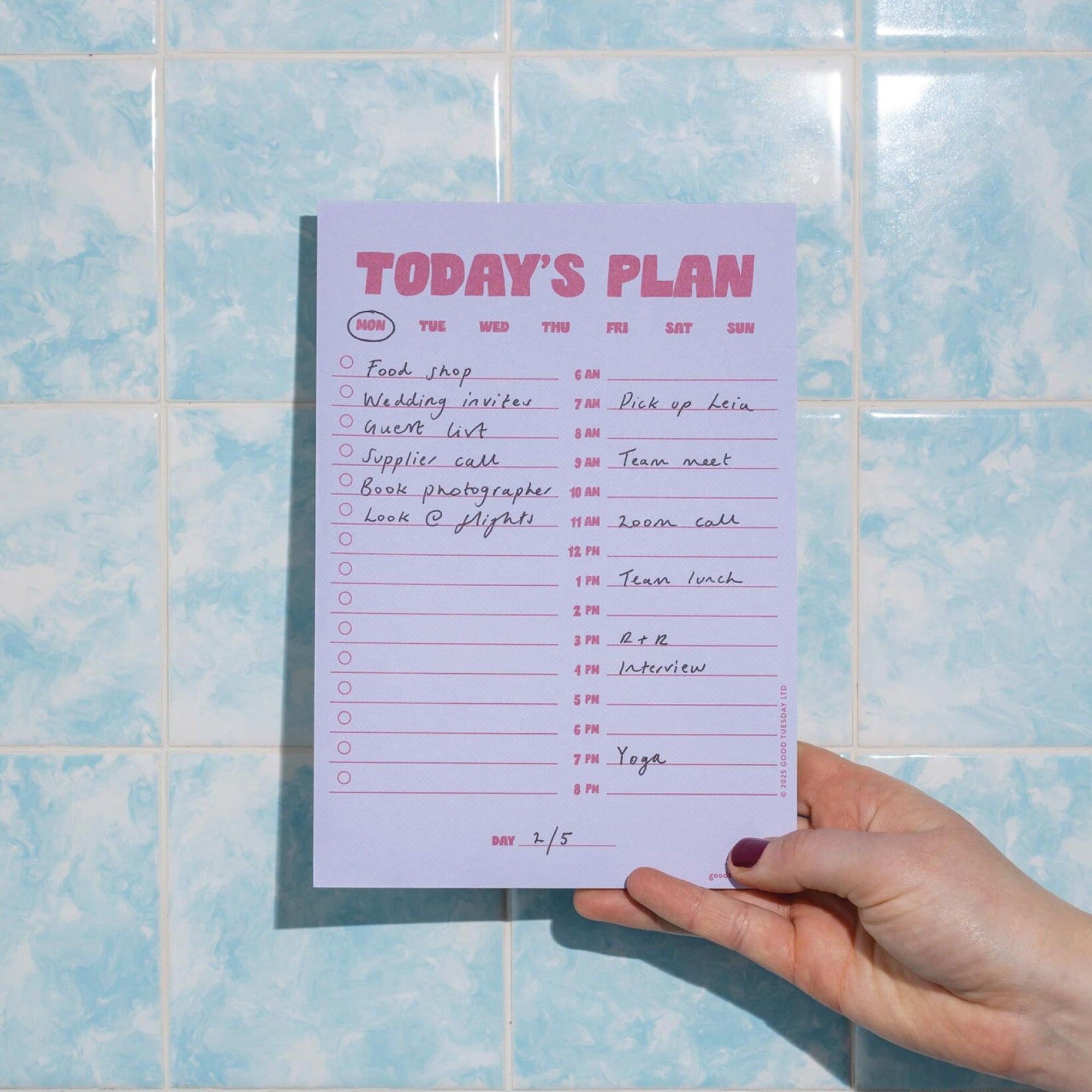 Planner-PAD-DLY-LAP-A5 - Lilac & Plum Daily Planner Pad-Good Tuesday