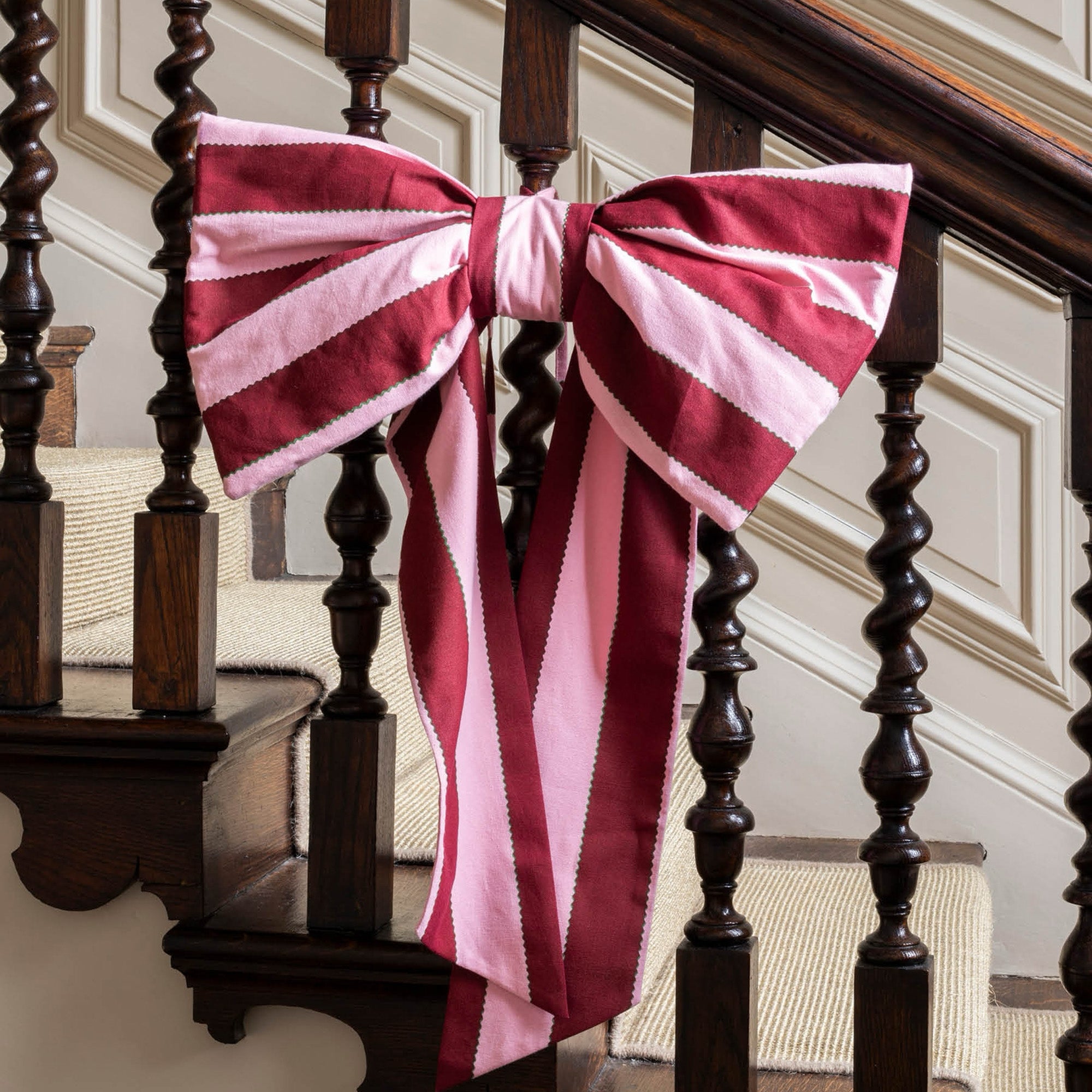 XBOBST - Burgundy Stripe Decorative Bow