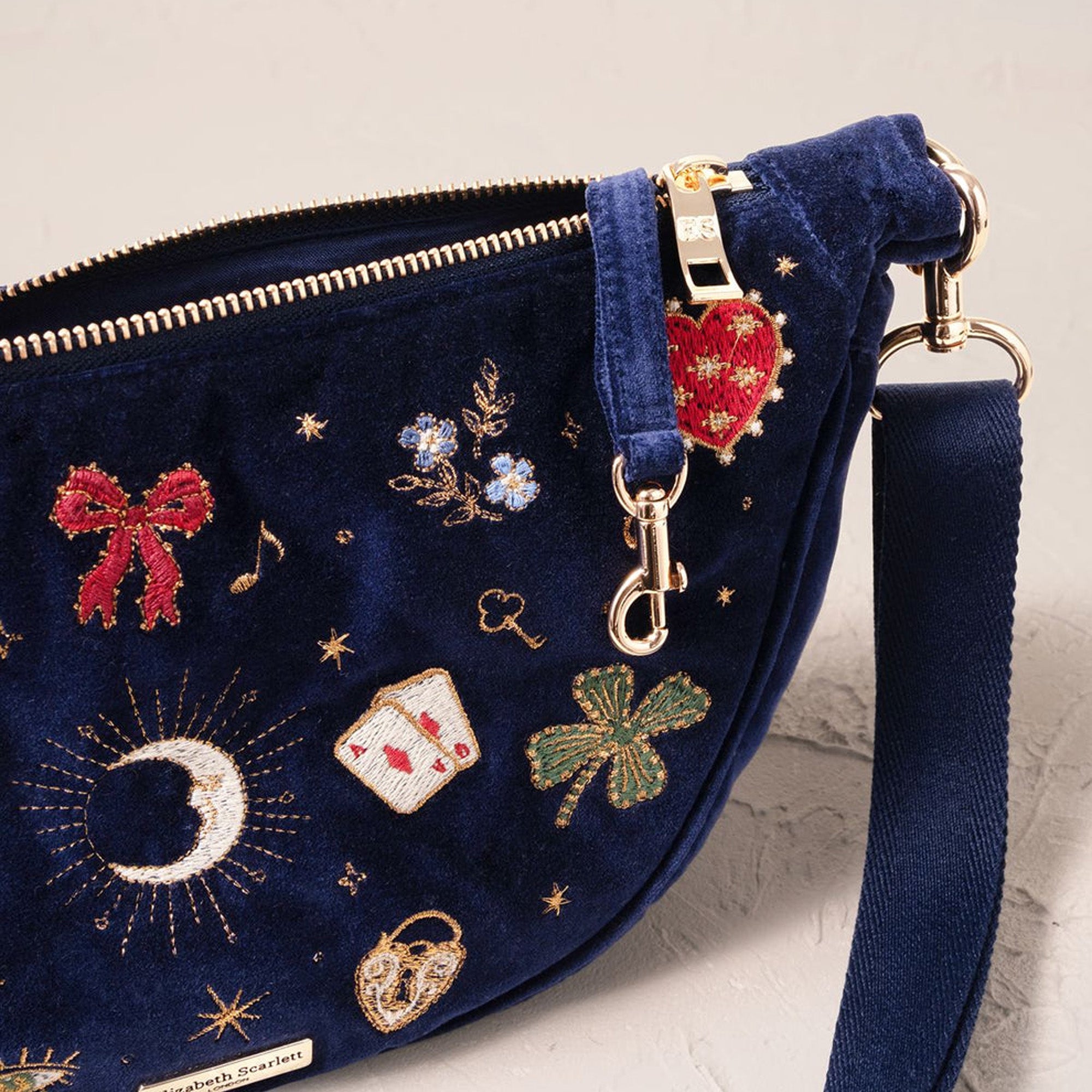 19273 - Cosmic Charms Velvet Crossbody Sling Bag