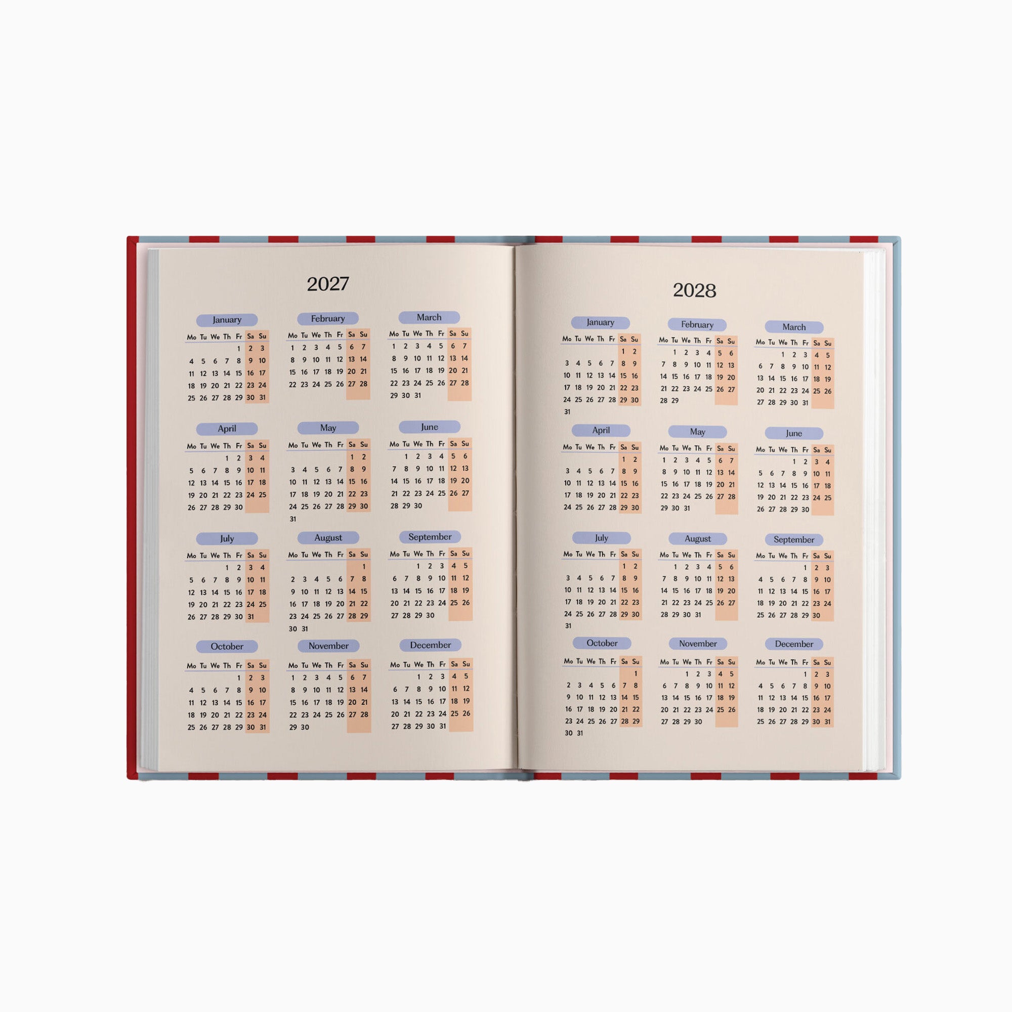 Diary-DIARY-A5-RNB - 2027 Red & Blue Stripe A5 Diary-Good Tuesday