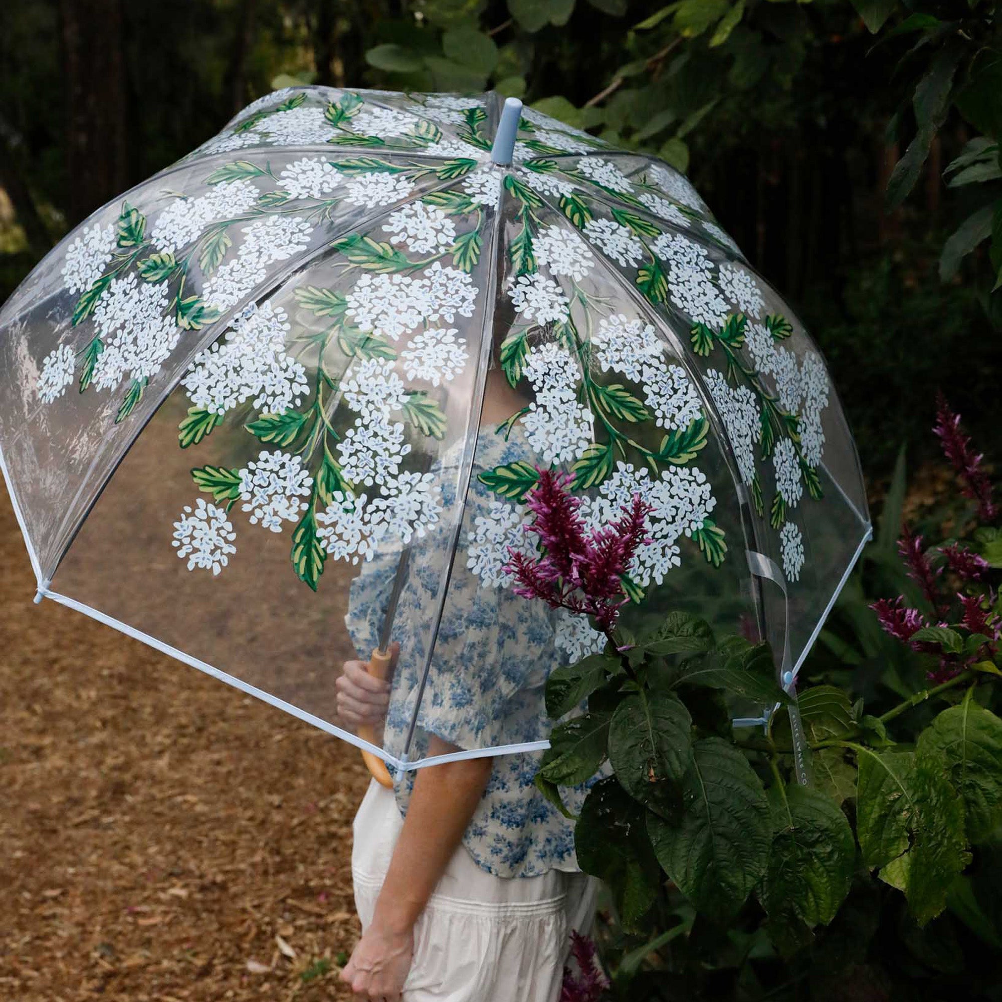 UMB014 - Hydrangea Clear Umbrella