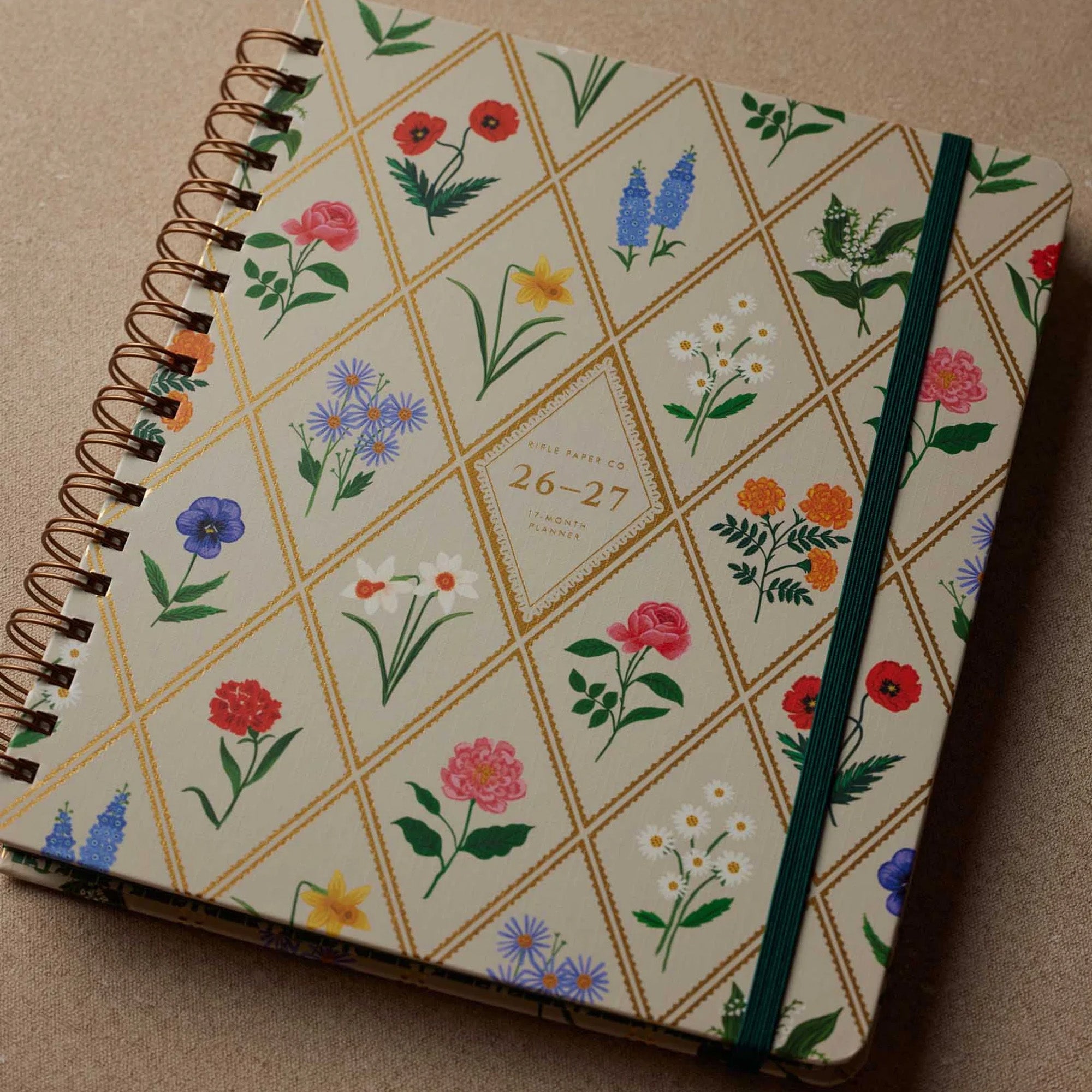 PLS021 - 2027 Garden Study 17 Month Academic Hardcover Spiral Planner