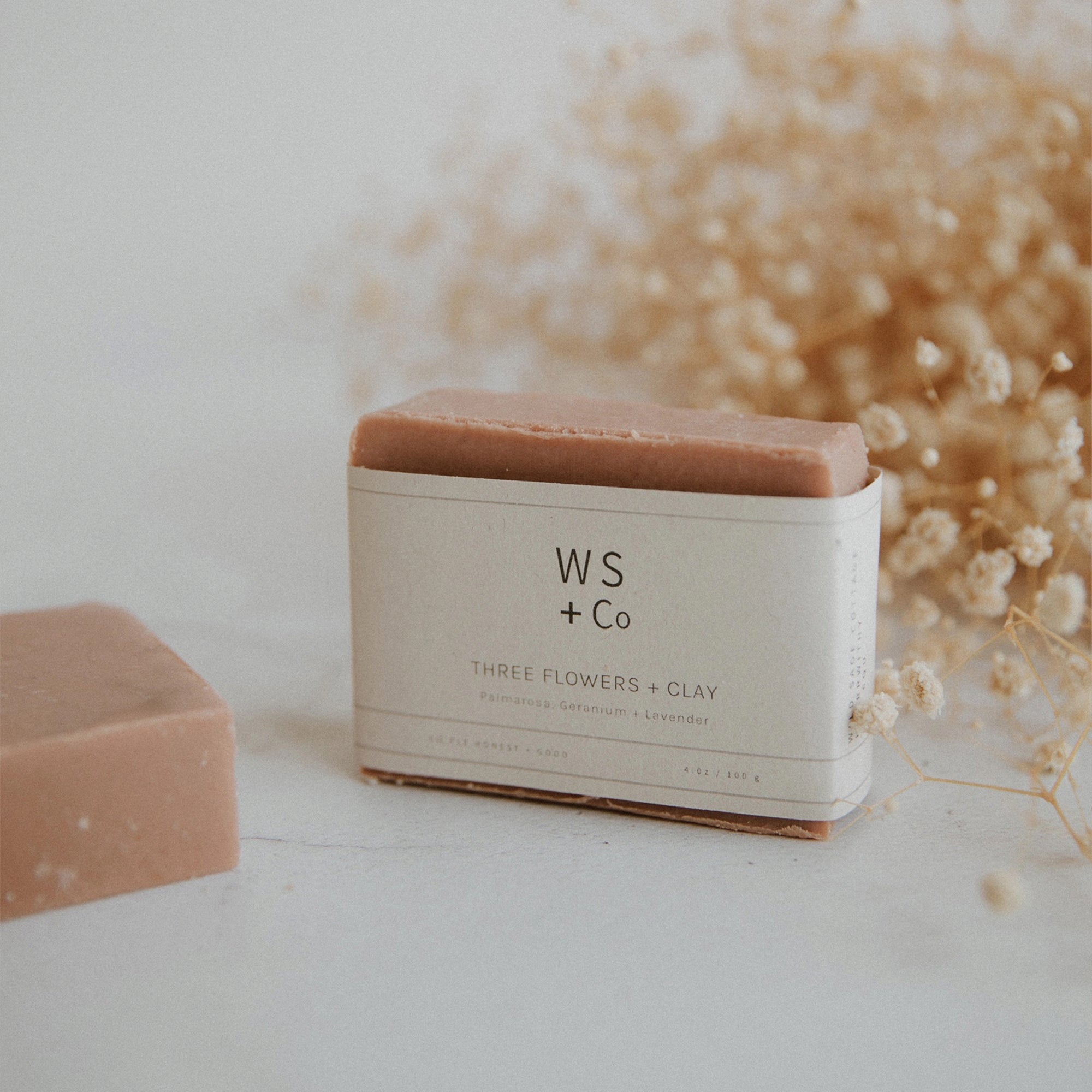 Soap-3Fsoap100 - Three Flowers + Clay Soap-Wild Sage & Co