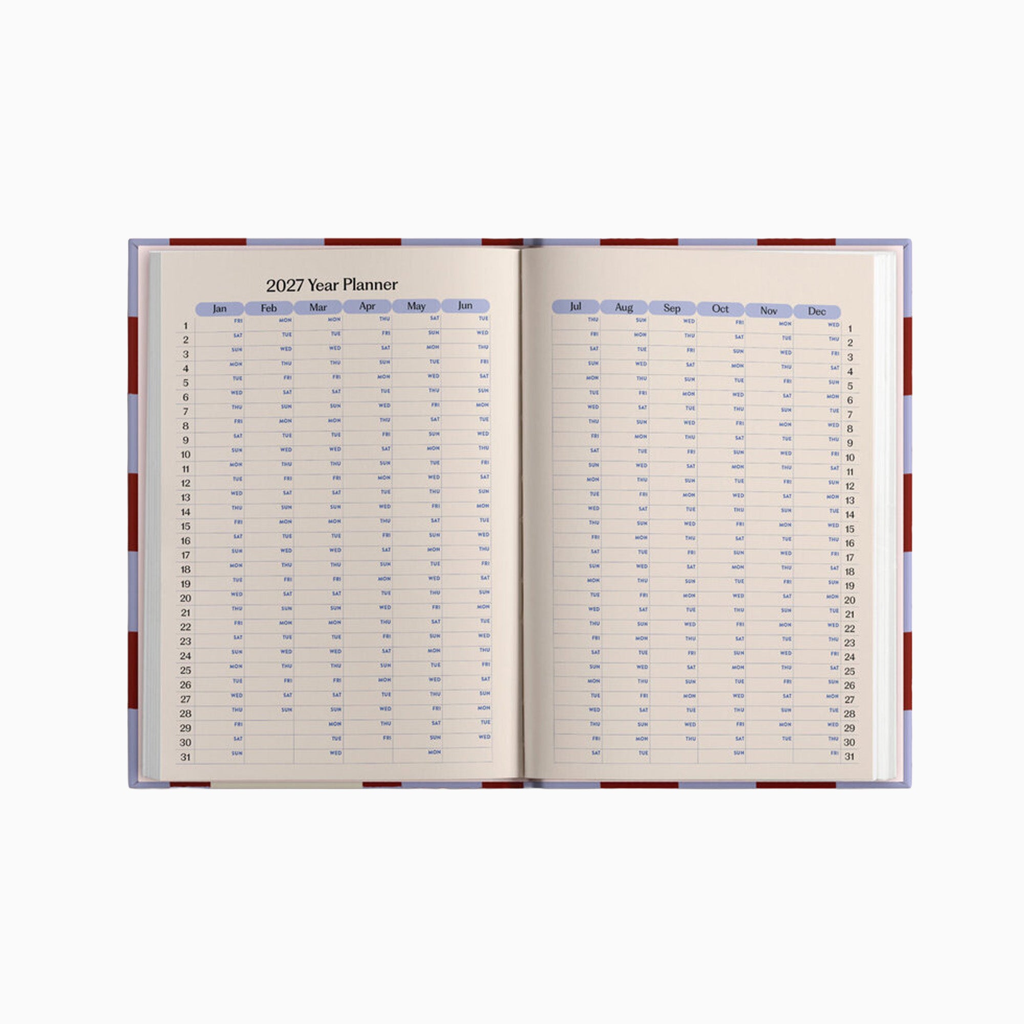 Diary-DIARY-A5-BUC - 2027 Blue Berry Check A5 Diary-Good Tuesday