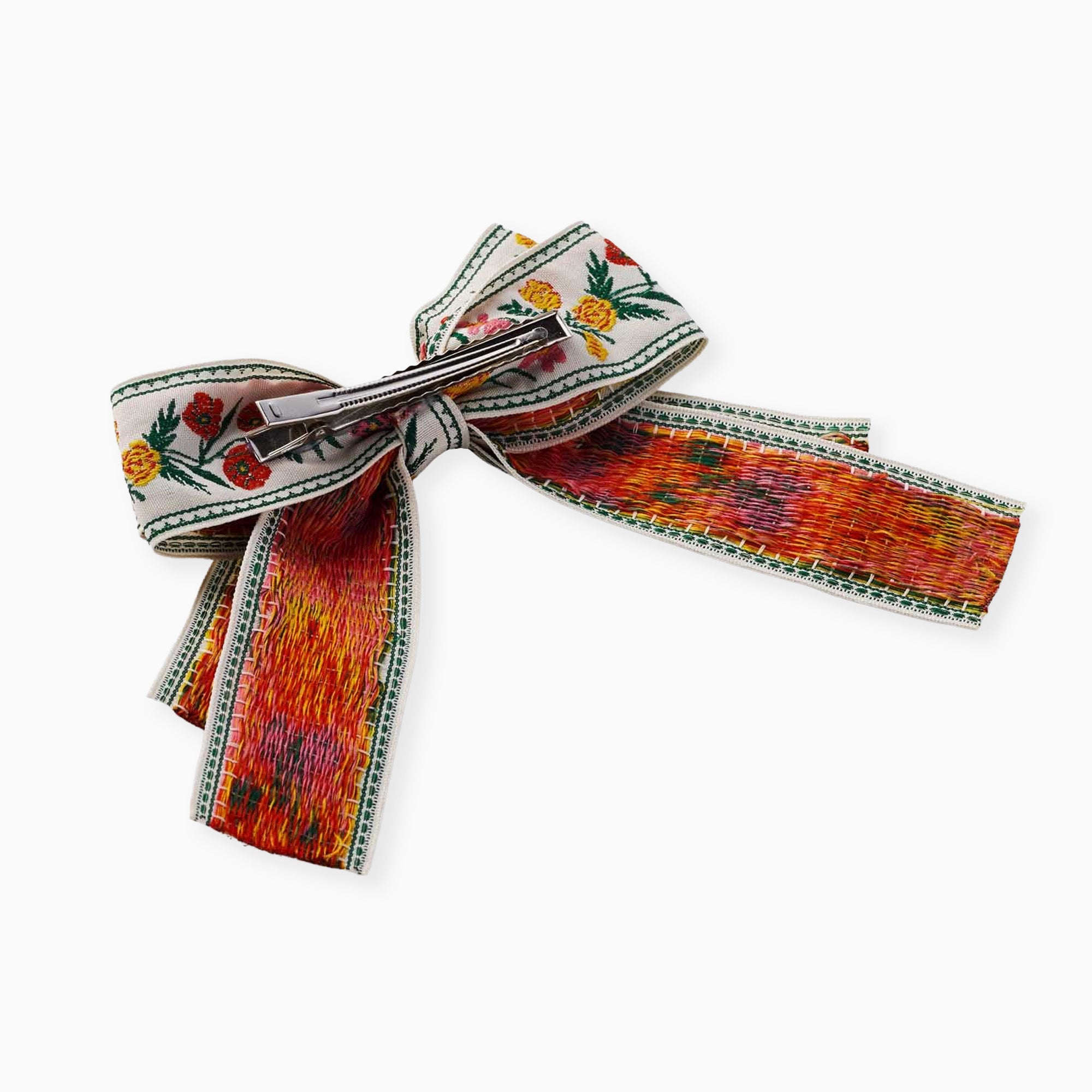 HAB001 - Garden Study Jacquard Ribbon Bow Clip