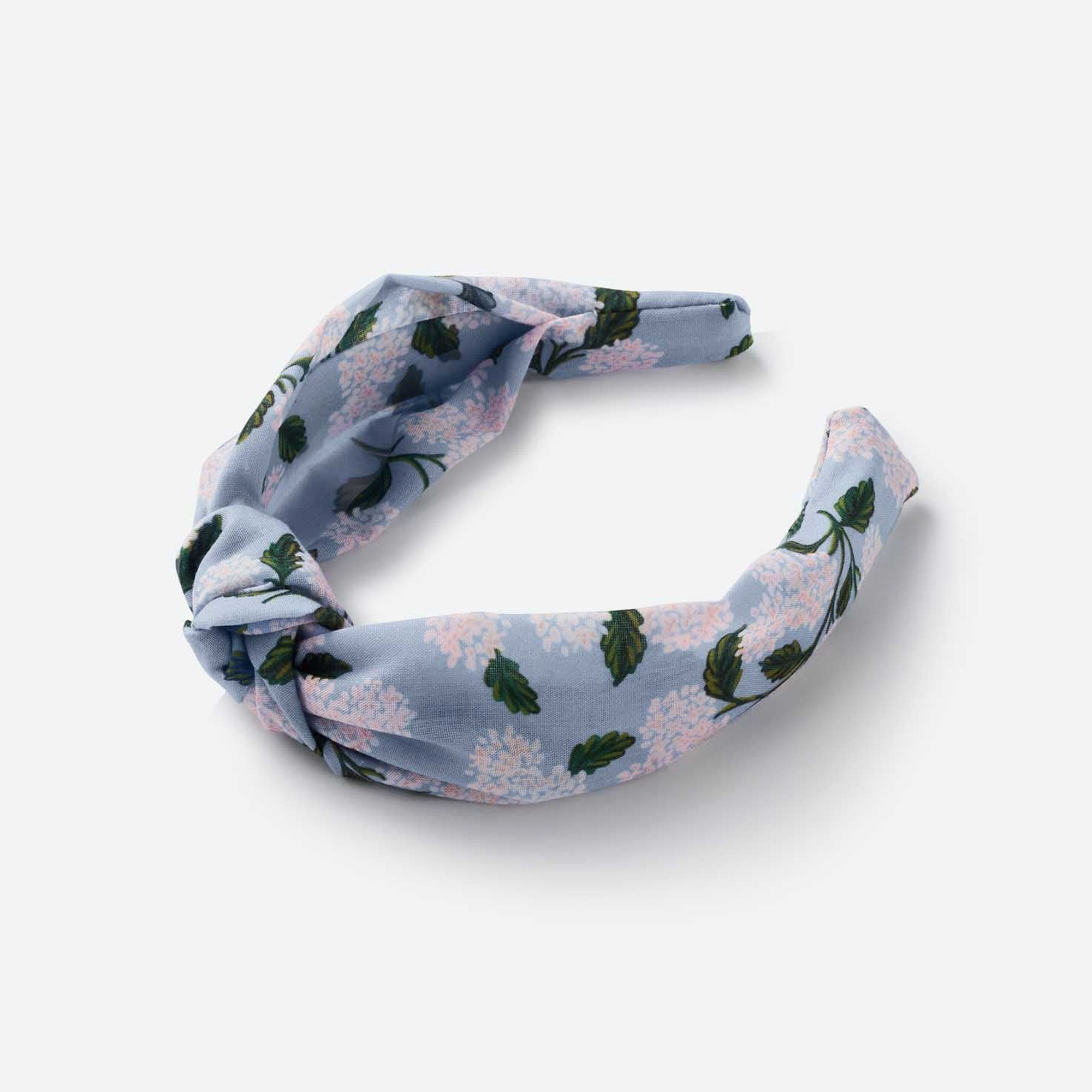 HAH027 - Blue Hydrangea Knotted Headband