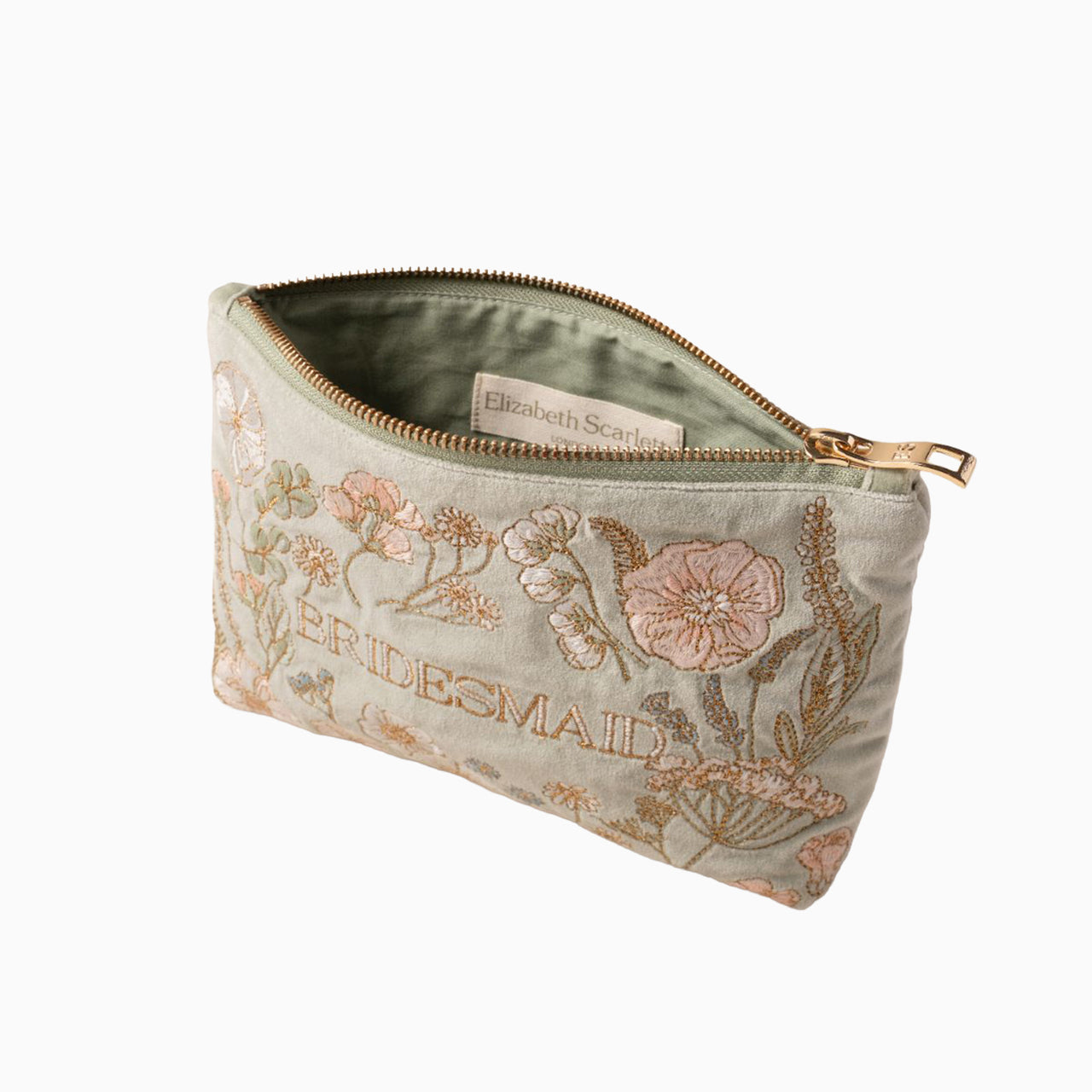 Pouch-16371 - Pressed Flowers Sage Bridesmaid Mini Pouch-Elizabeth Scarlett