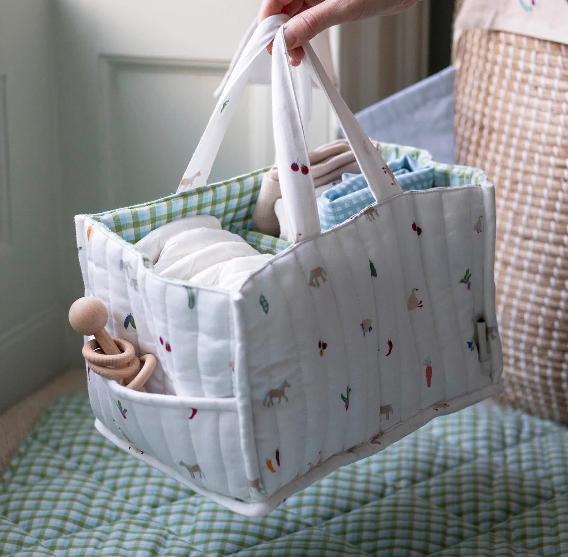 Baby Organiser Bag-NCALFA - Little Farm Nappy Caddy-Avery Row