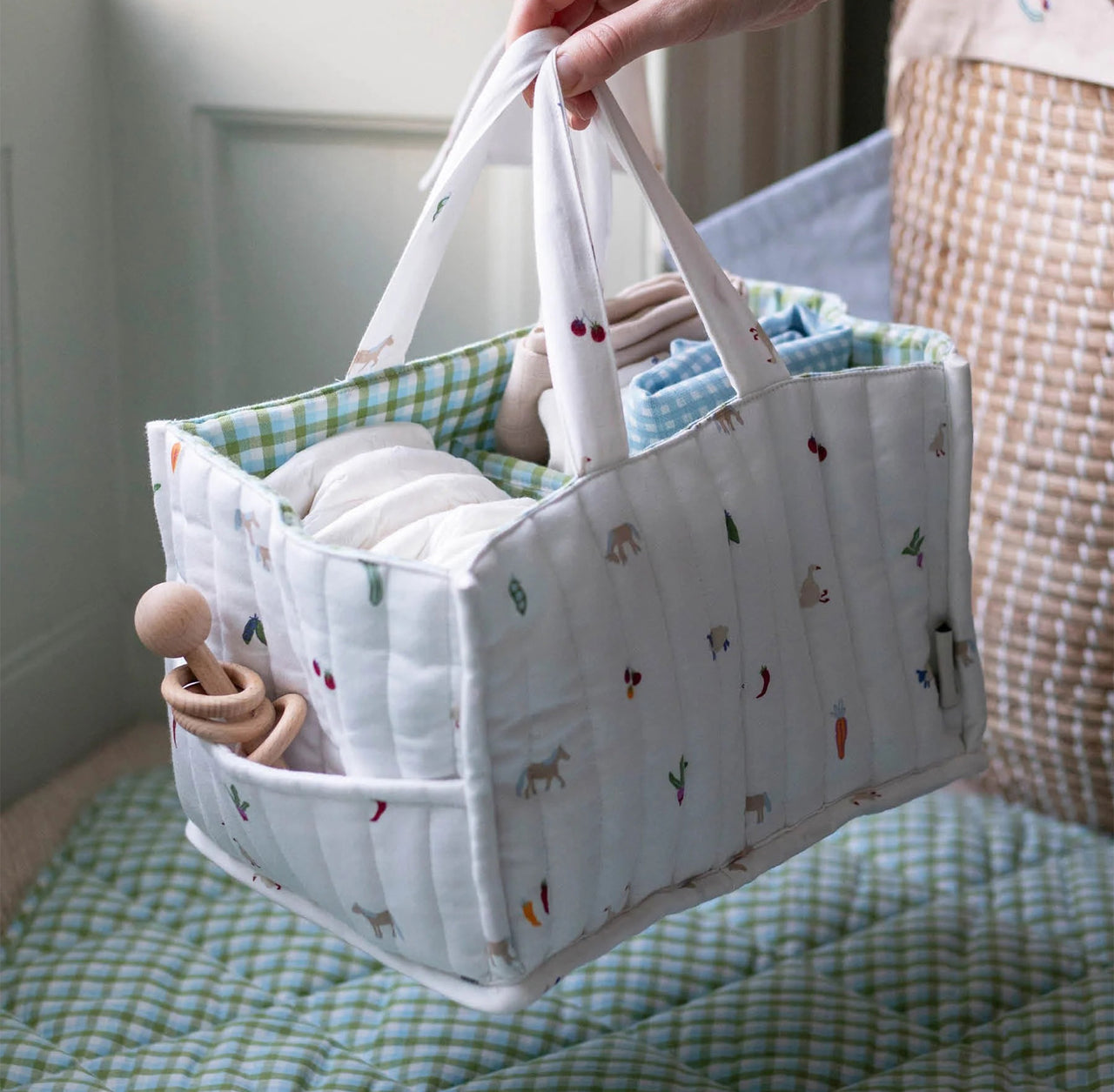 Baby Organiser Bag-NCALFA - Little Farm Nappy Caddy-Avery Row